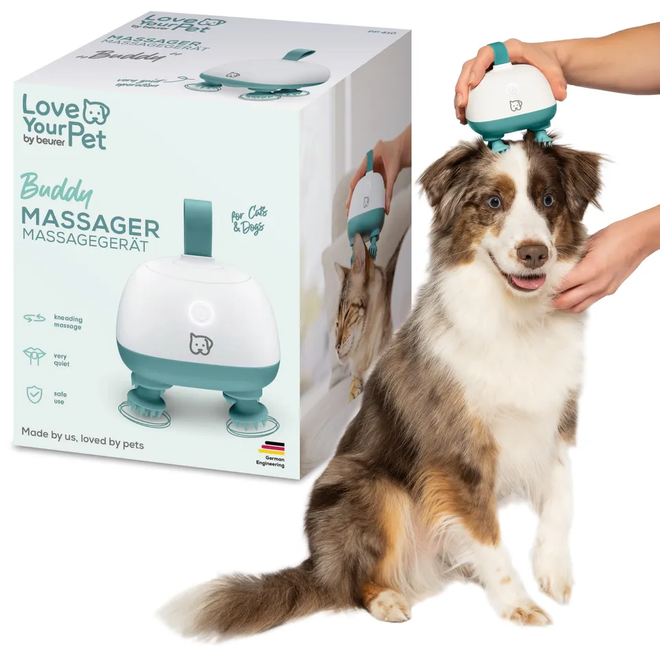 beurer-buddy-massaggiatore-per-cani-e-gatti-con-testine-in-silicone-ricaricabile image 1