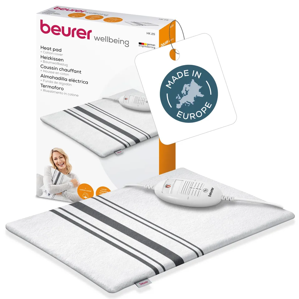 beurer-hk-25-termoforo-elettrico-grigio-40x30-cm-cuscino-riscaldante-con-3-livel image 1
