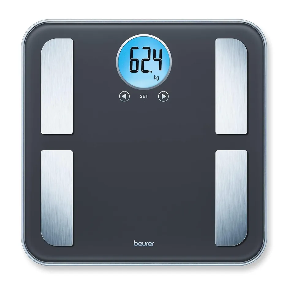 beurer-bf-195-bilancia-diagnostica-in-vetro-con-display-lcd-rotondo-grasso-corpo image 1