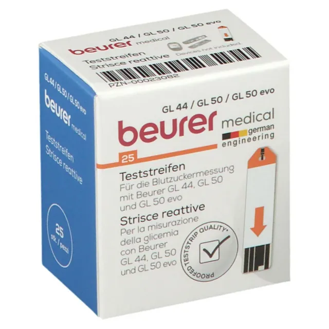 beurer-strisce-reattive-glicemia-da-25-pezzi-compatibili-con-glucometri-gl-44-gl image 1