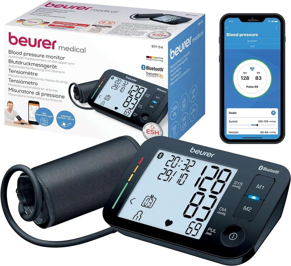 beurer-bm-54-misuratore-di-pressione-da-braccio-con-bluetooth-display-xl-manicot image 1