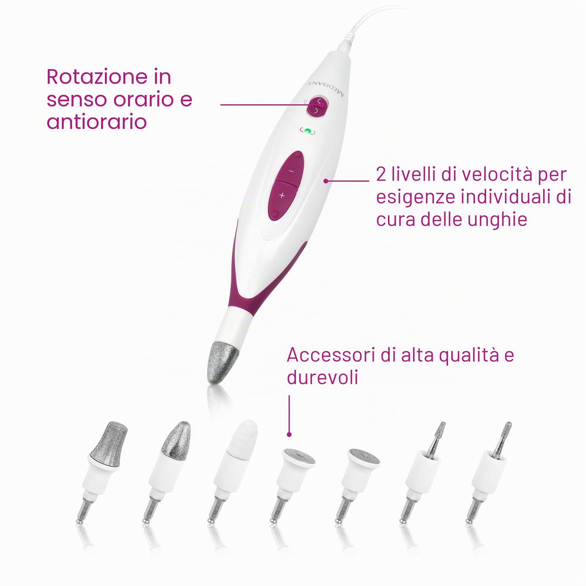 medisana-mp-815-set-manicure-e-pedicure-elettrico-con-7-accessori-2-velocit-fino image 5