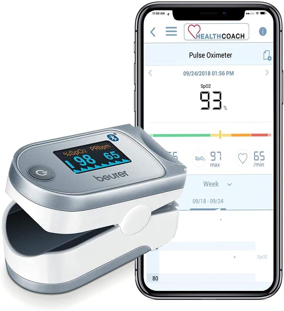 beurer-po-60-saturimetro-pulsossimetro-bluetooth-a-lettura-istantanea-display-a- image 2