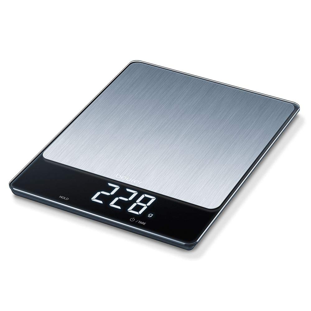 beurer-bilancia-da-cucina-digitale-in-acciaio-inox-15-kg-display-led-a-scomparsa image 2