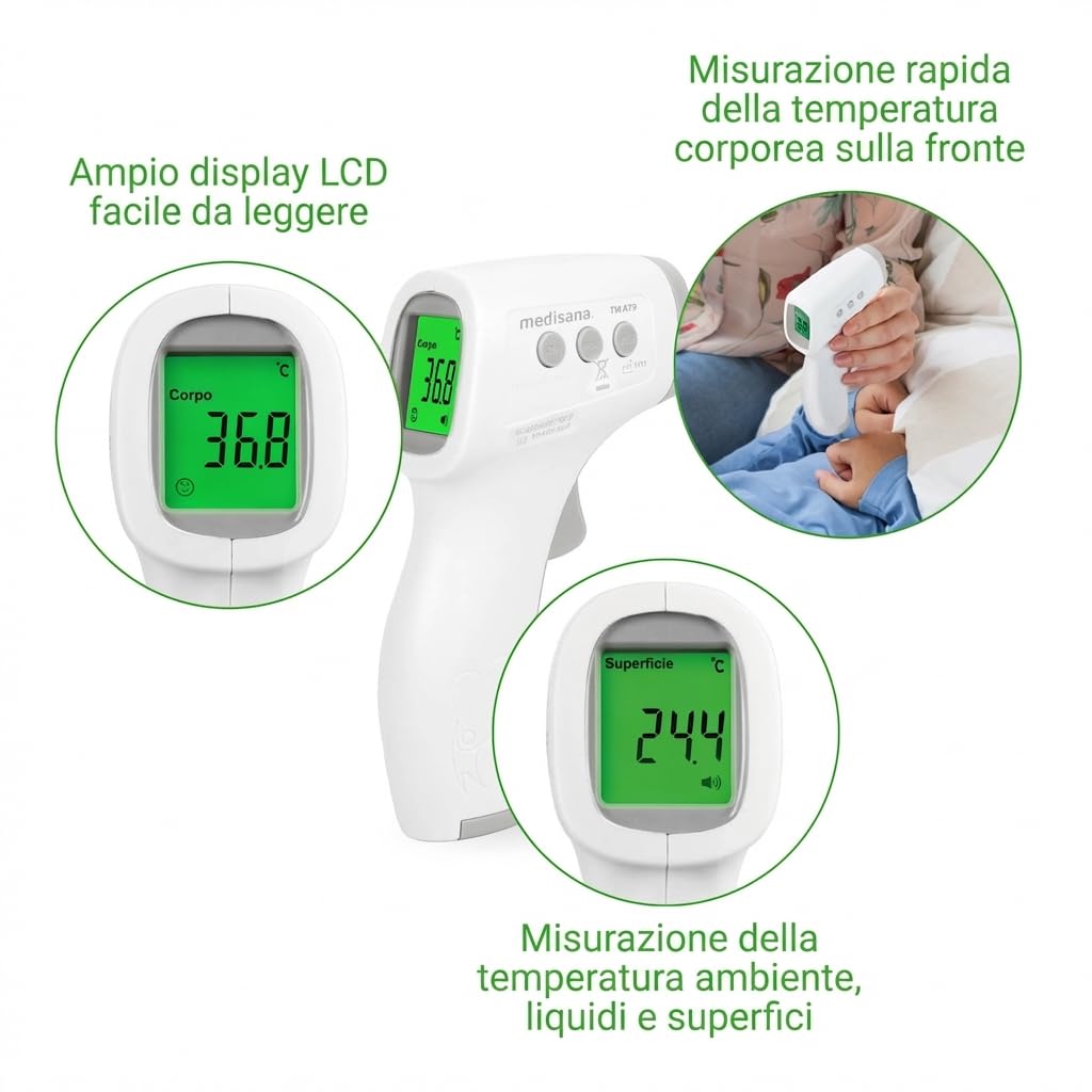 medisana-tm-a79-termometro-a-infrarossi-senza-contatto-per-fronte-adulti-bambini image 4