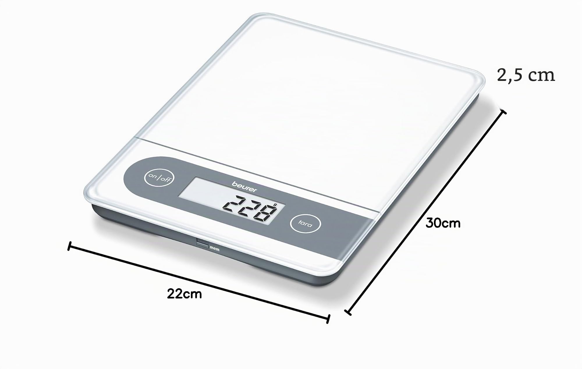 beurer-ks-59-xxl-bilancia-da-cucina-elettrica-con-superficie-extralarge-memoria- image 3
