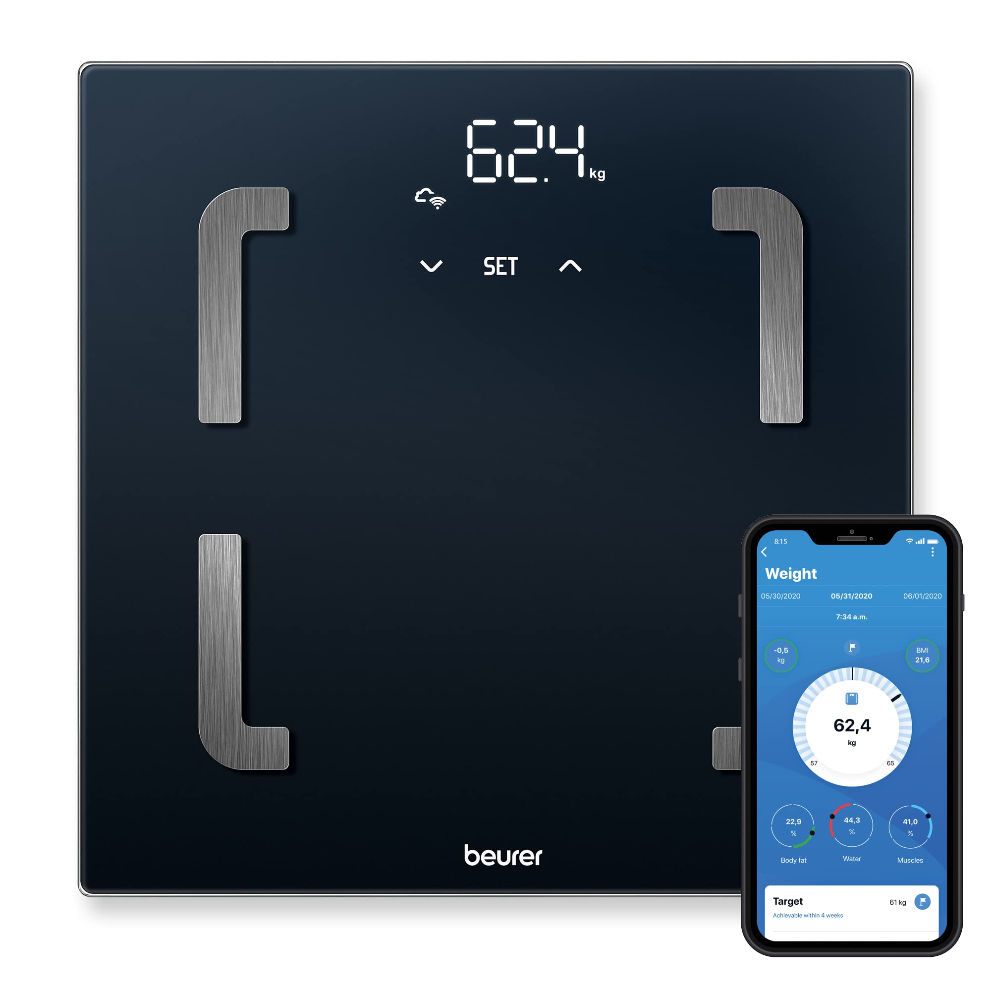 beurer-bf-880-bilancia-diagnostica-digitale-wifi-e-bluetooth-con-app-analisi-gra image 2