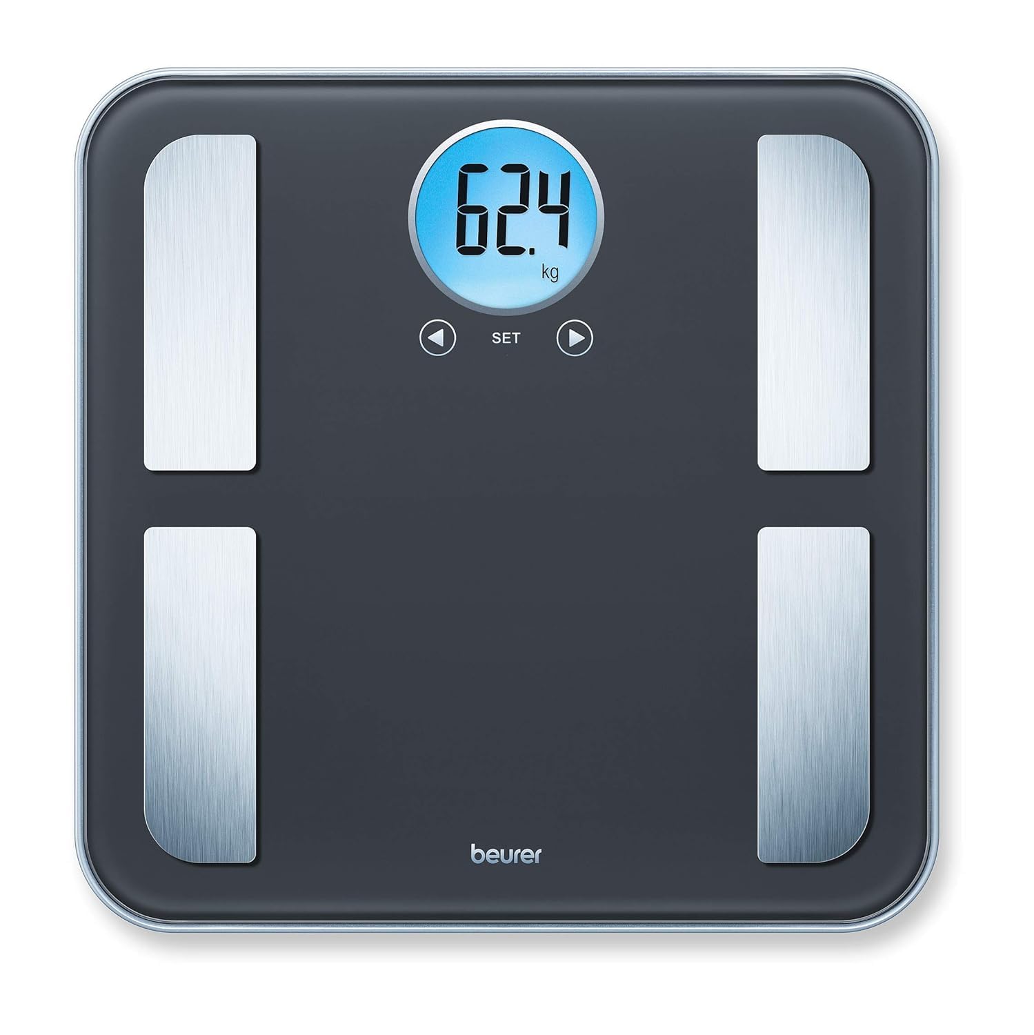 beurer-bf-195-bilancia-diagnostica-in-vetro-con-display-lcd-rotondo-grasso-corpo image 1