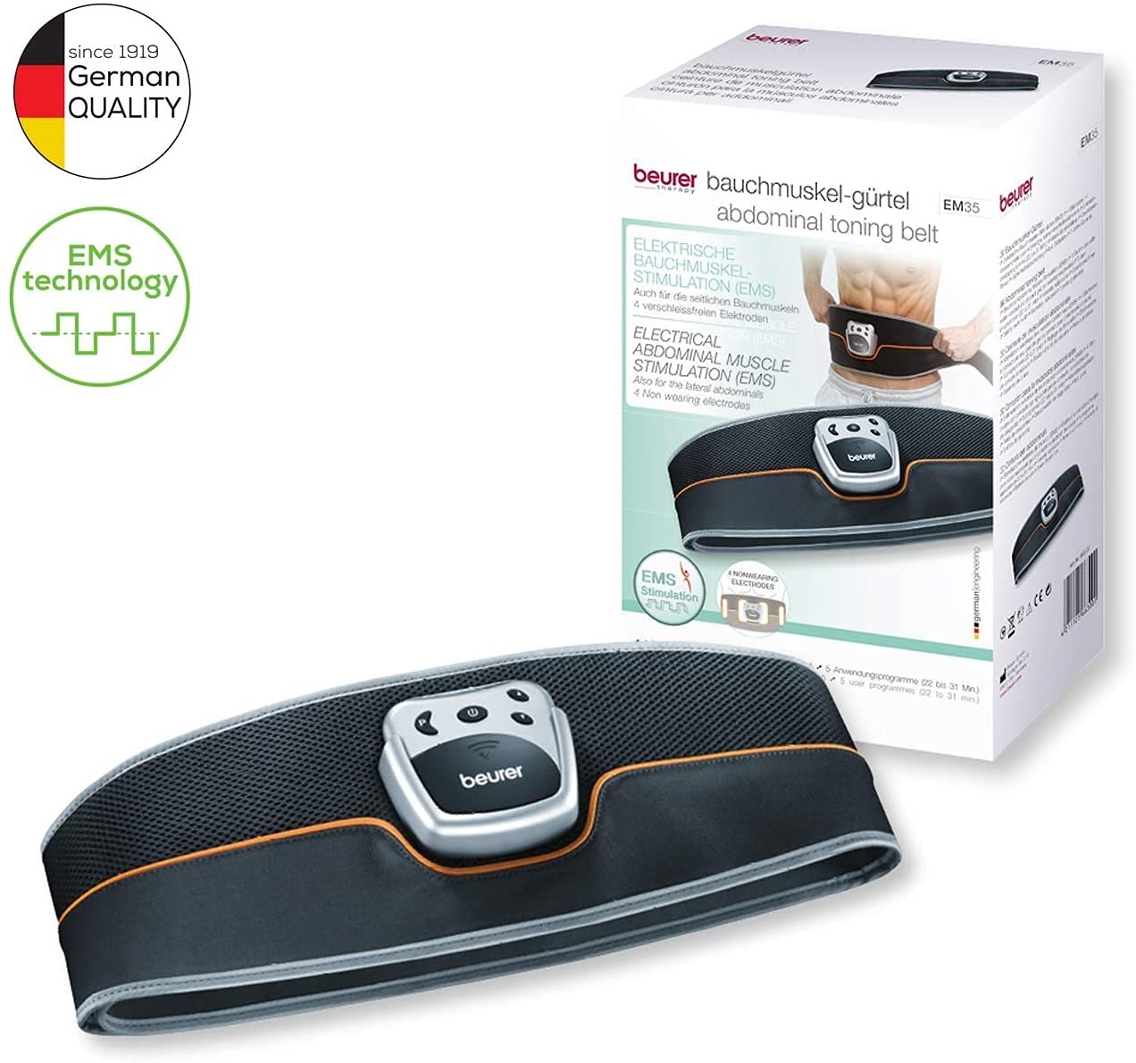 beurer-em-35-cintura-addominale-ems-con-4-elettrodi-in-carbonio-riutilizzabili image 2