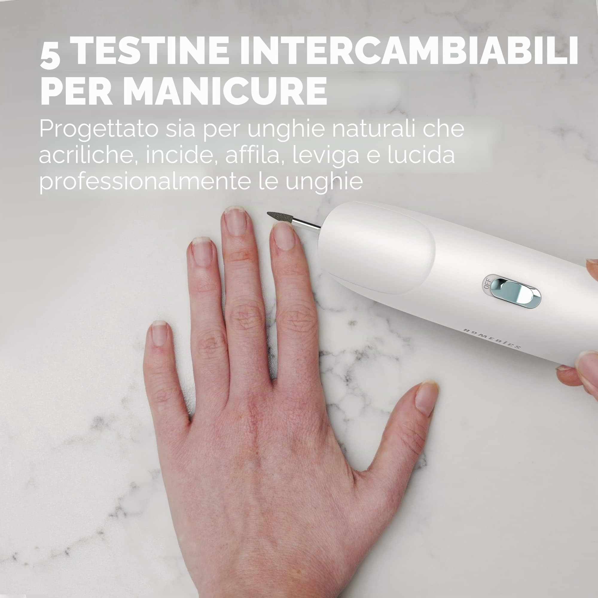 homedics-set-manicure-e-pedicure-elettrico-5-in-1-con-5-testine-intercambiabili- image 4