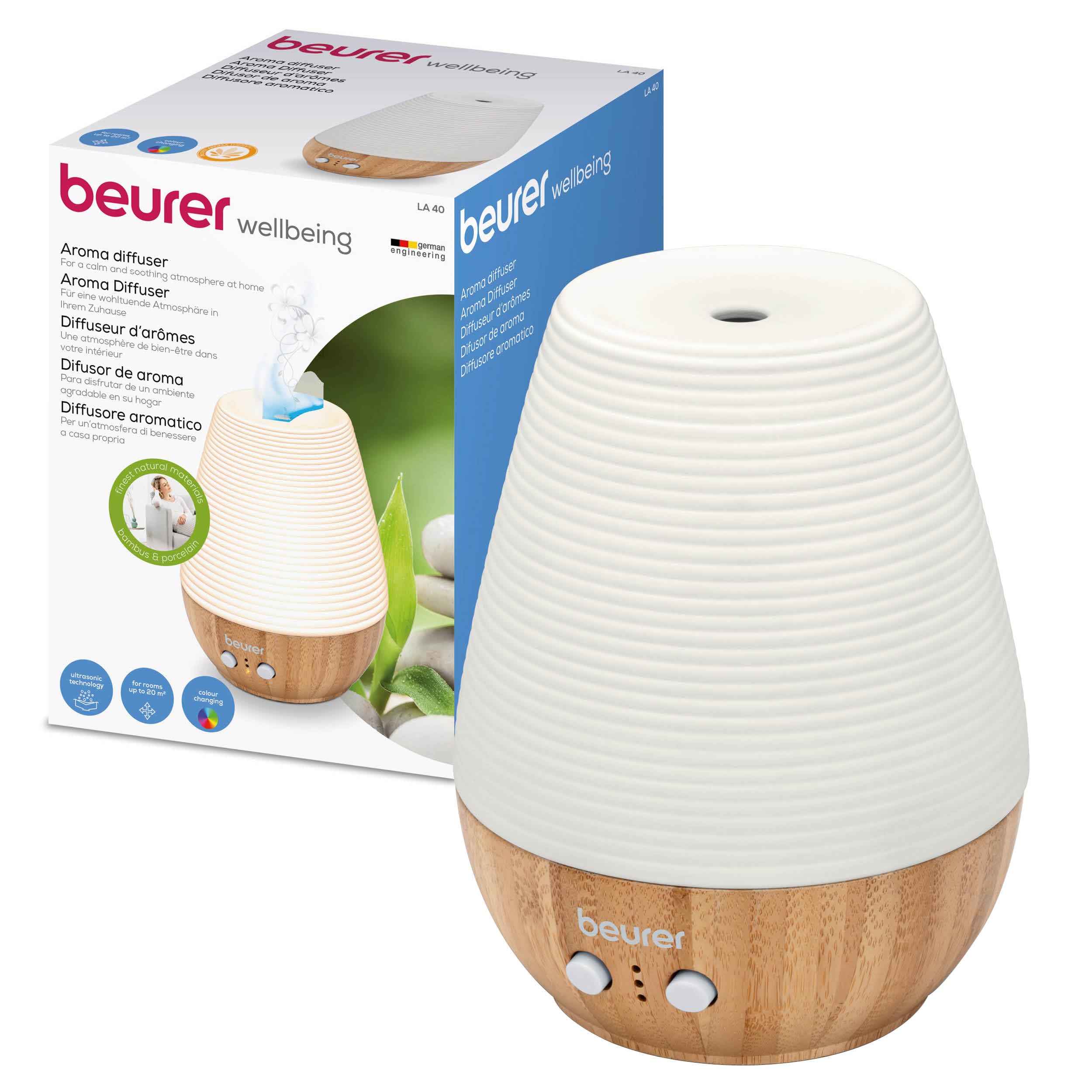 beurer-la-40-diffusore-aromatico-a-ultrasuoni-in-bamb-e-porcellana-led-7-colori- image 1