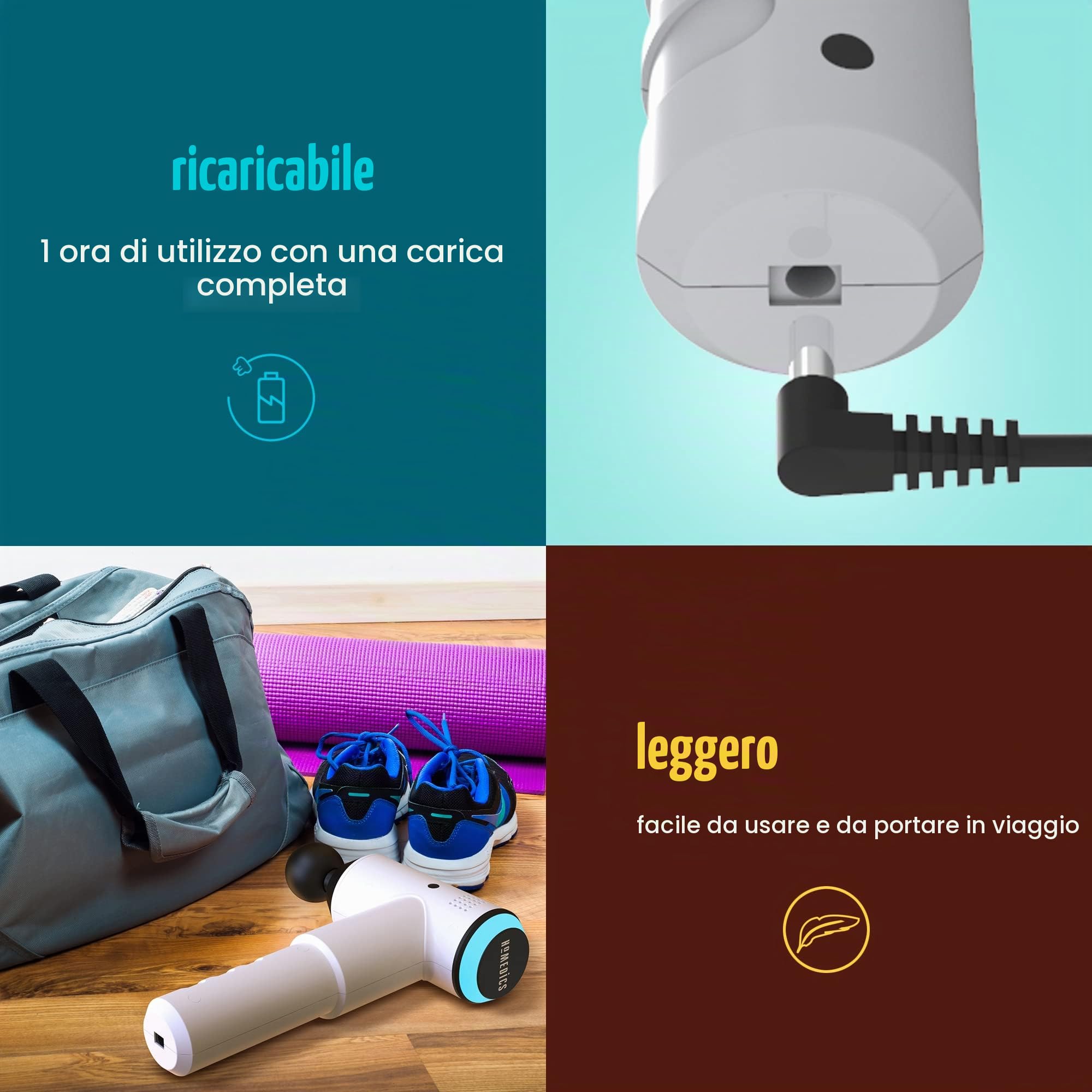 homedics-physio-pistola-massaggiatore-a-percussione-portatile-con-5-testine-3-ve image 6