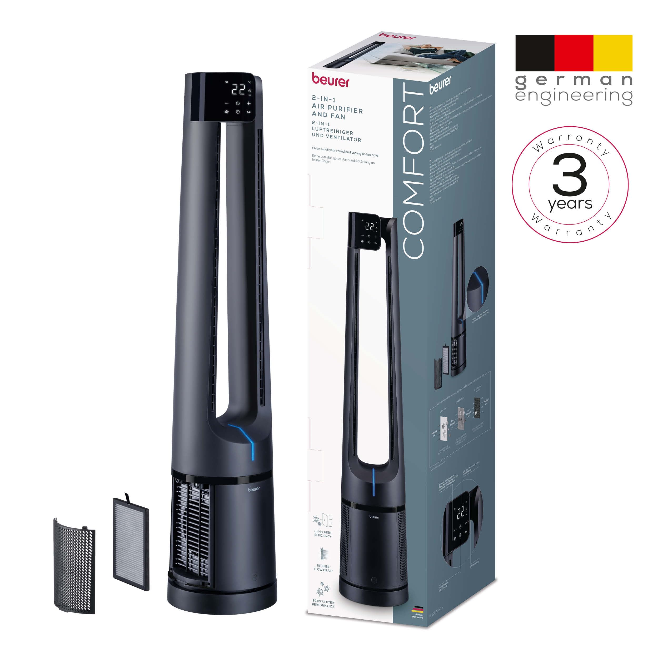 beurer-lv-500-pureflow-ventilatore-e-purificatore-d-aria-2-in-1-con-filtro-hepa- image 6