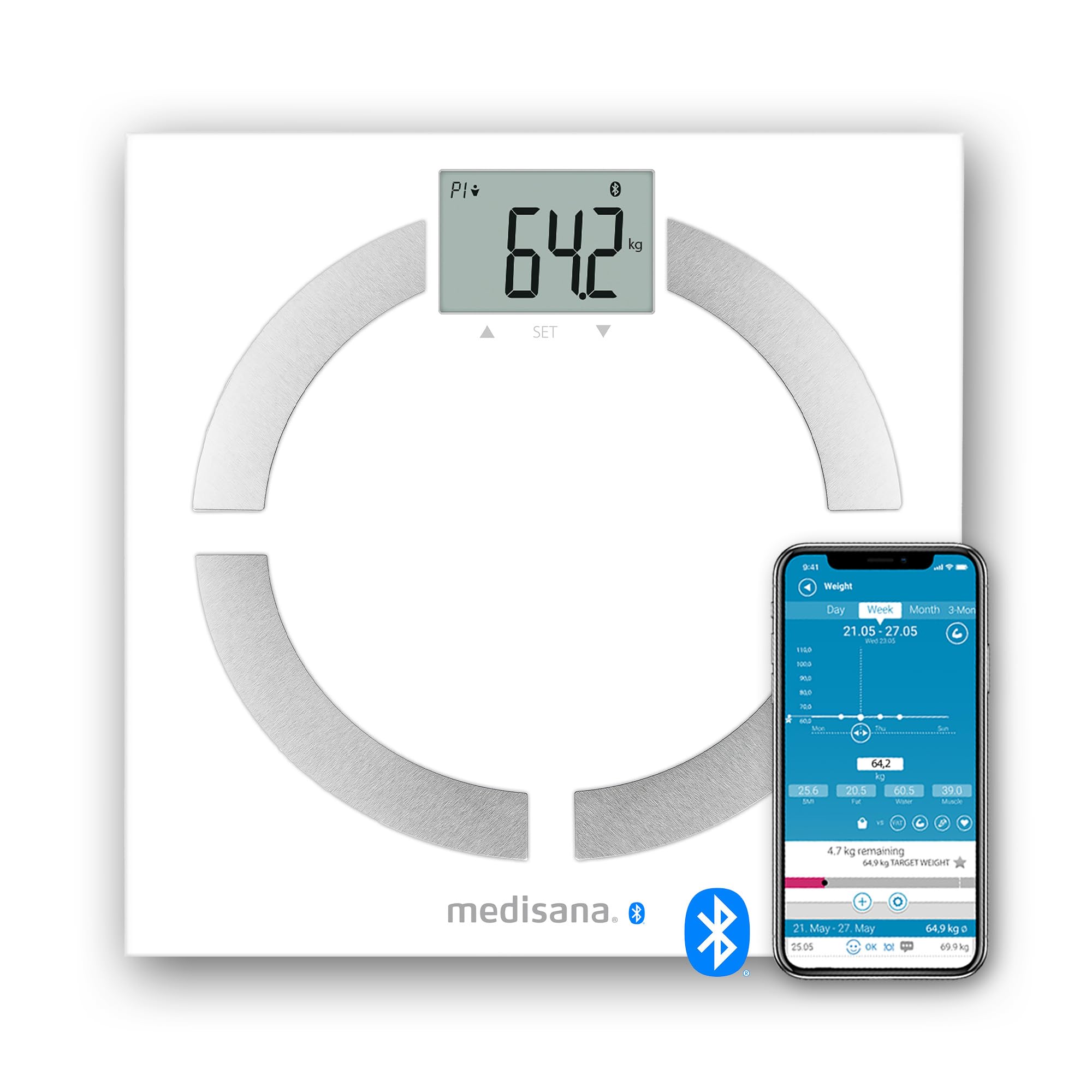 medisana-bs-444-connect-bilancia-impedenziometrica-digitale-con-app-vitadock-pes image 1