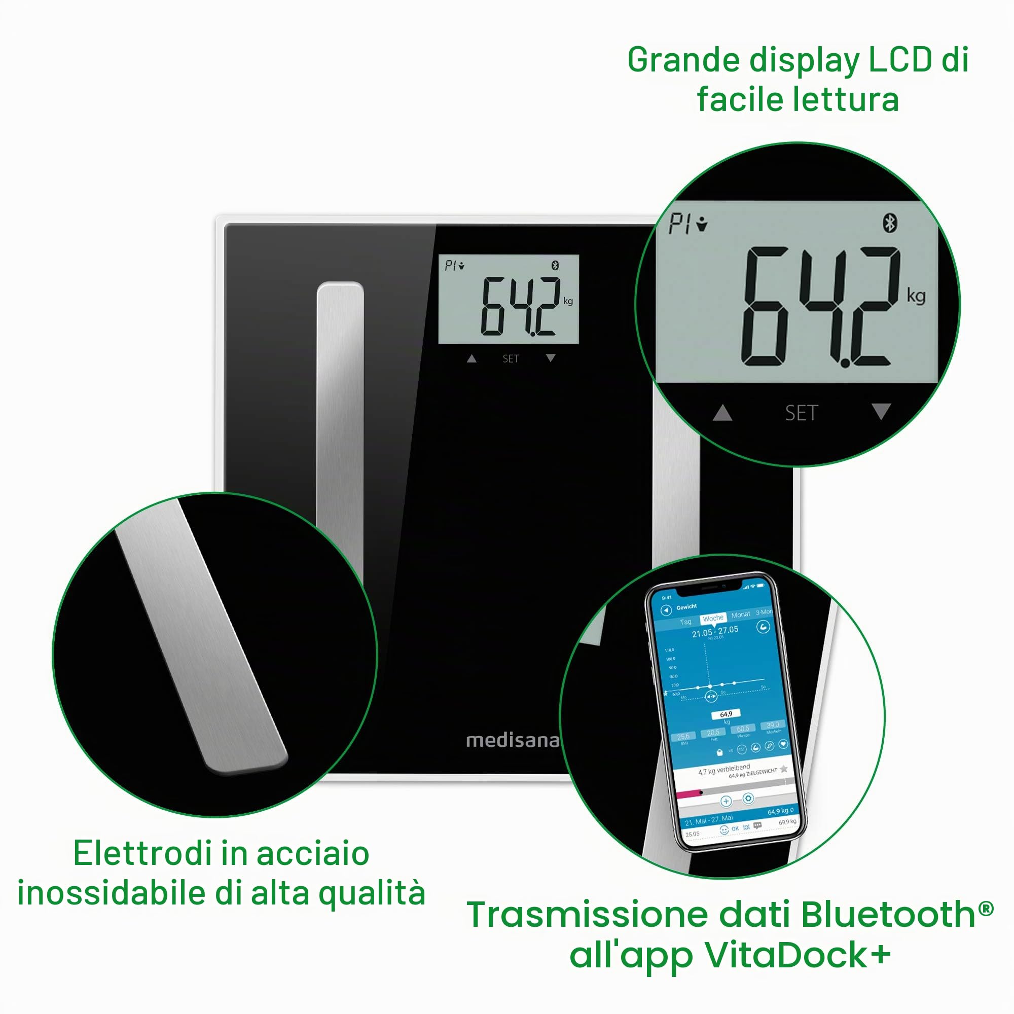 medisana-bs-a45-connect-bilancia-digitale-per-analisi-corporea-180-kg-grasso-acq image 5