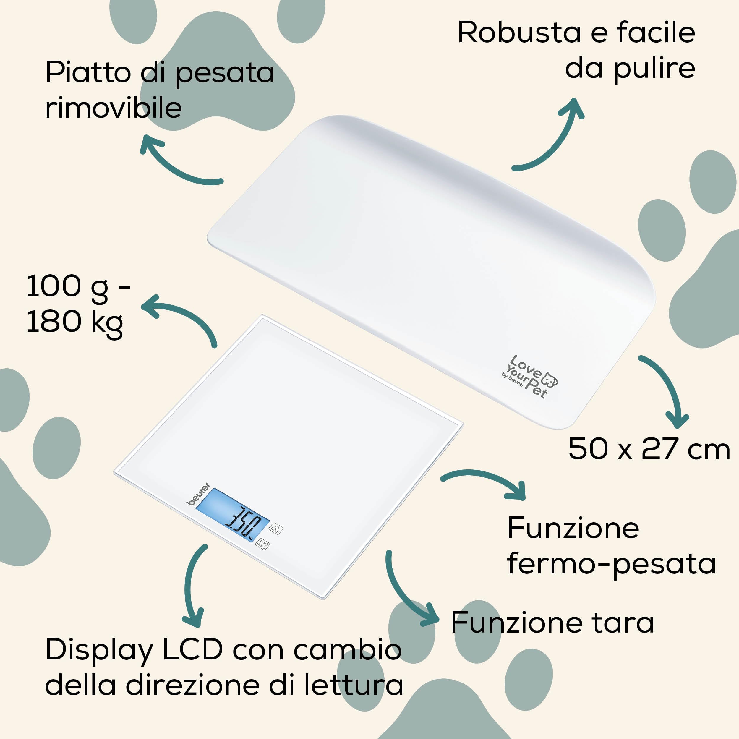 beurer-love-your-pet-bilancia-polly-per-animali-domestici-e-persone-piatto-di-pe image 6