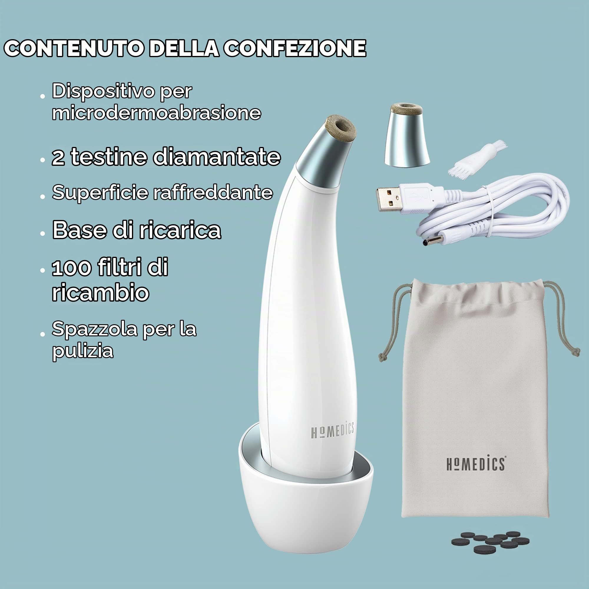 homedics-remove-microdermoabrasione-portatile-ricaricabile-con-superficie-di-raf image 7