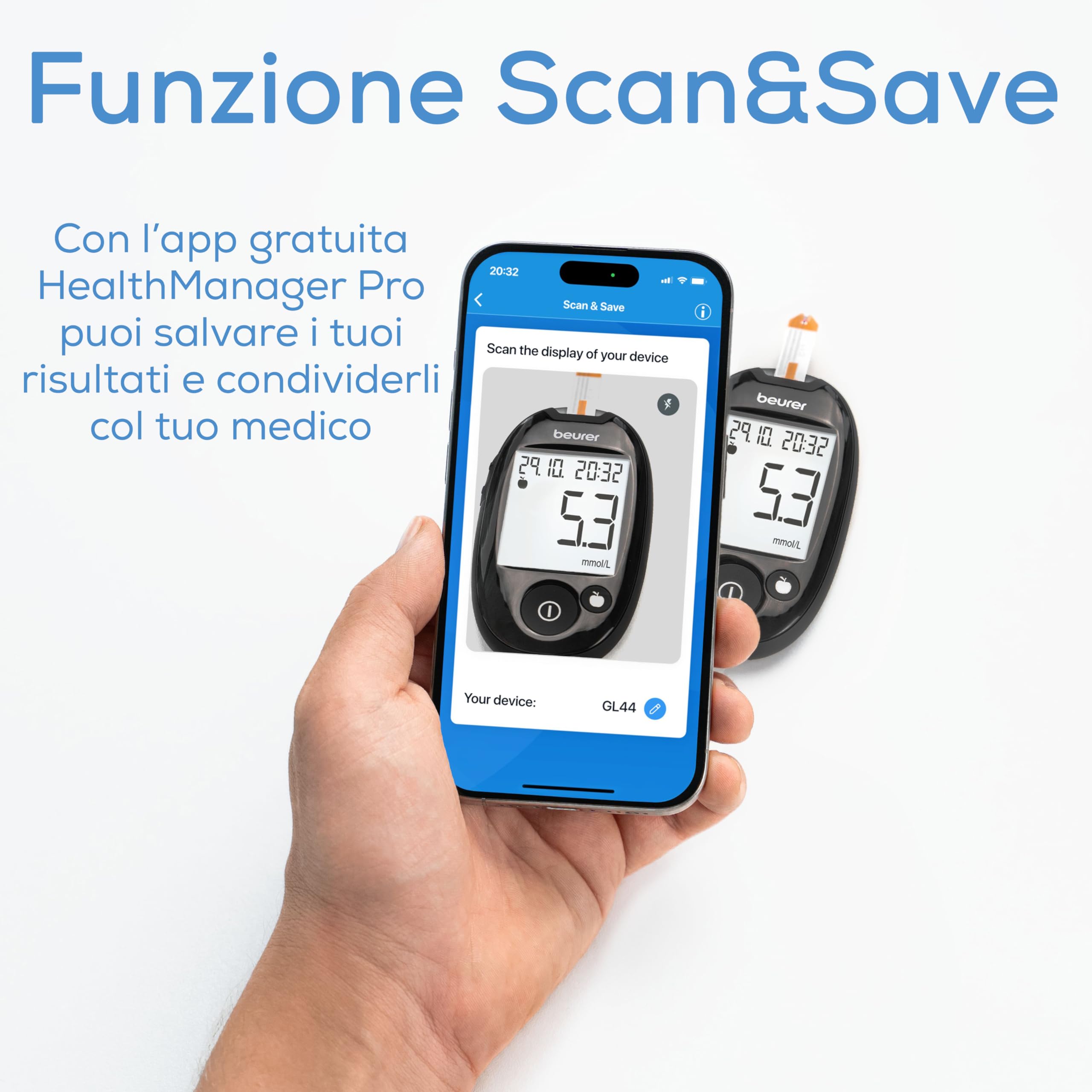beurer-gl-44-glucometro-digitale-mg-dl-con-misurazione-in-5-secondi-display-xxl- image 5