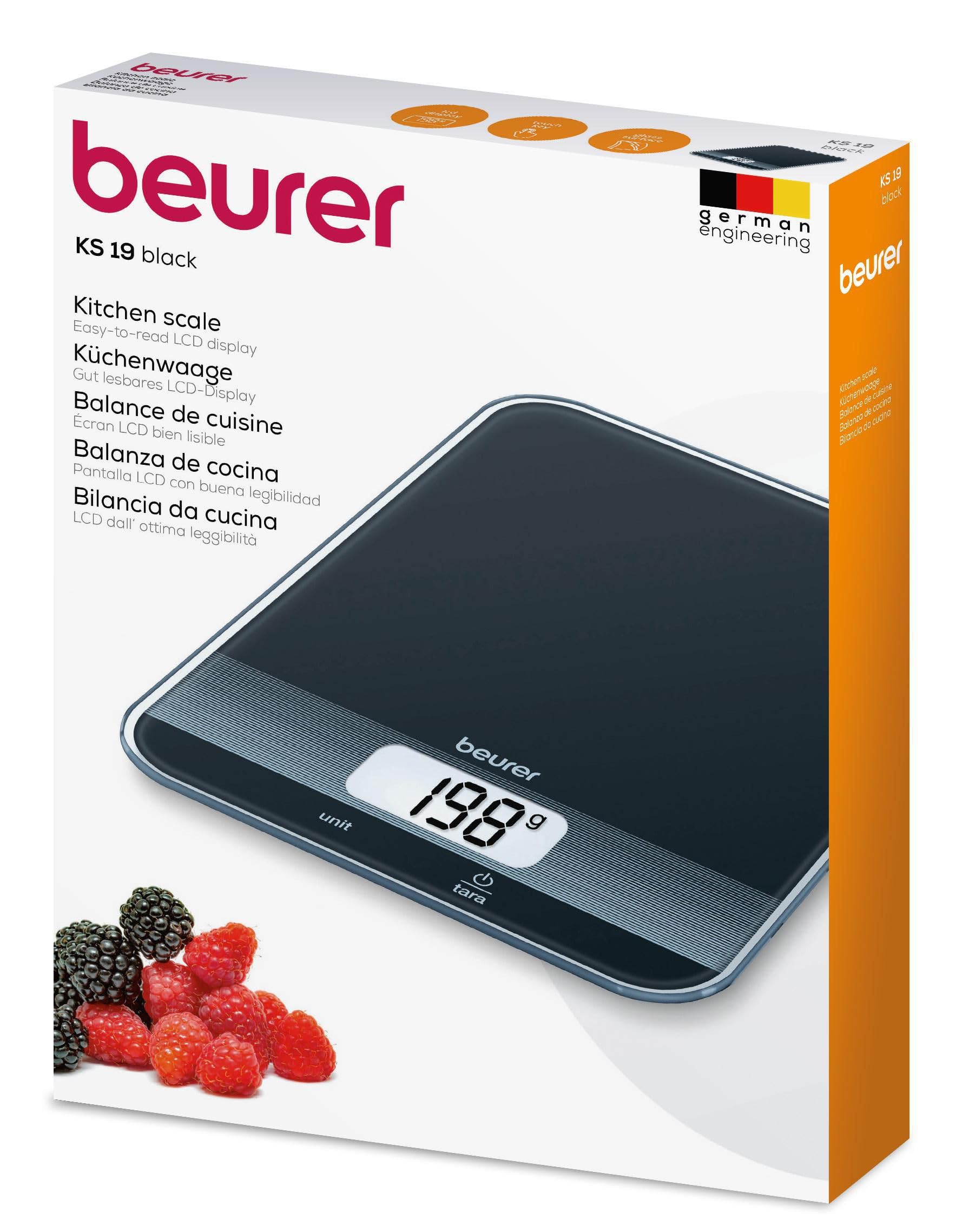 beurer-ks-19-bilancia-da-cucina-digitale-in-vetro-di-sicurezza-ultra-piatta-16-5 image 2