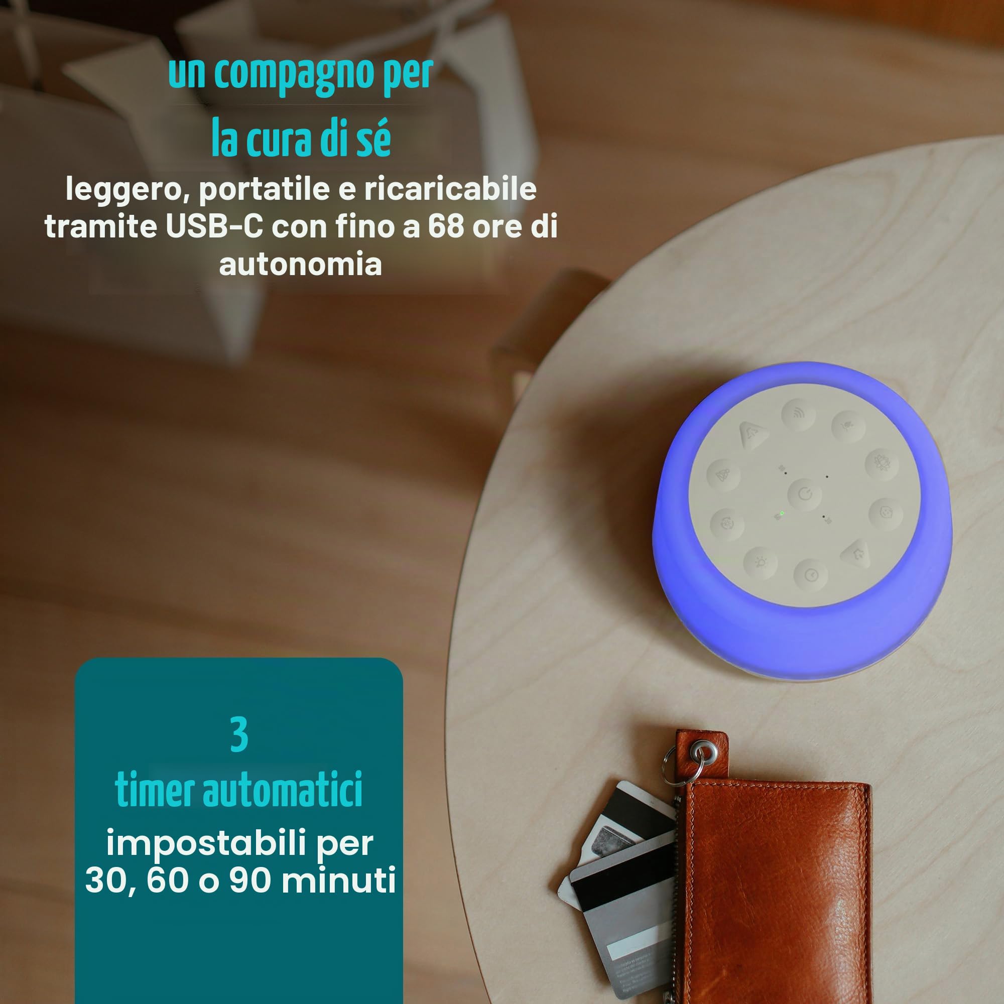 homedics-soundsleep-aura-macchina-del-rumore-bianco-ricaricabile-con-luce-nottur image 7