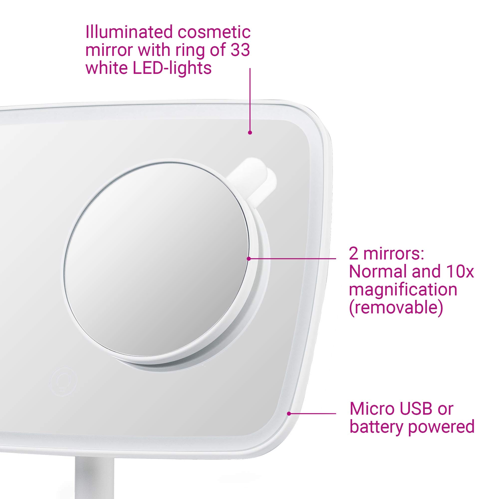 medisana-cm-848-specchio-cosmetico-a-led-illuminazione-dimmerabile-a-33-led-zoom image 5