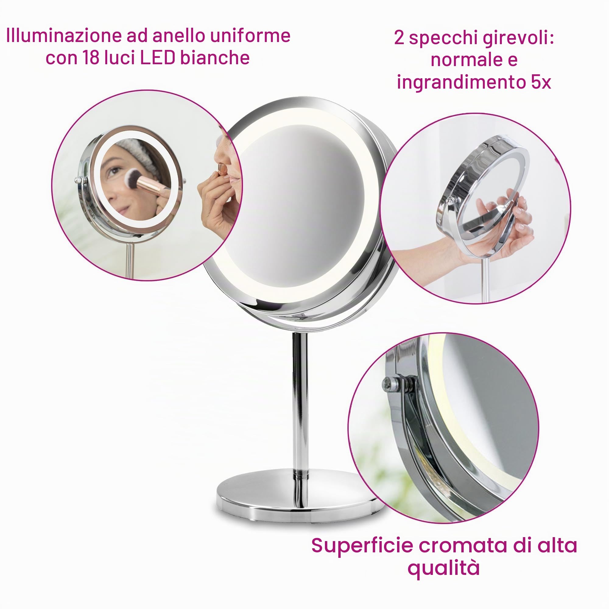 medisana-cm-840-specchio-cosmetico-da-tavolo-a-led-ingrandimento-5x-doppia-facci image 4