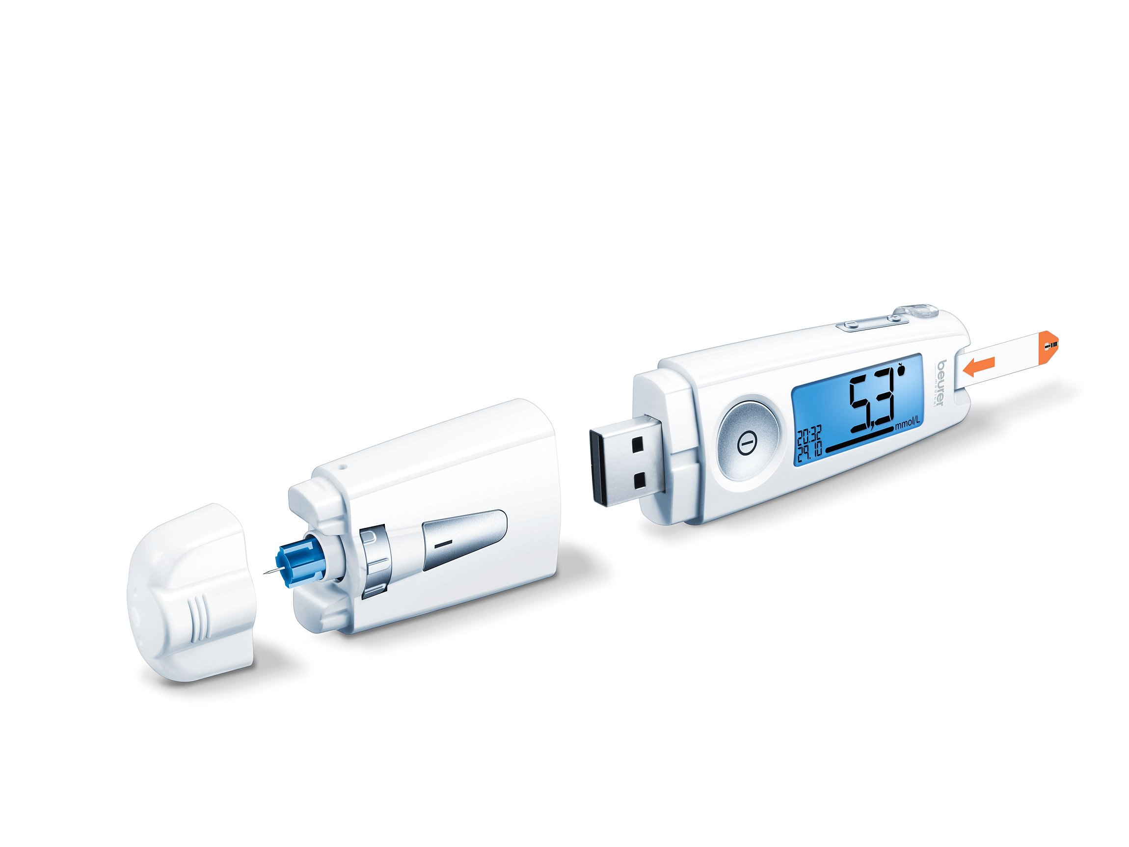 beurer-gl-50-glucometro-starter-set-con-strisce-reattive-lancette-e-diario-glice image 3