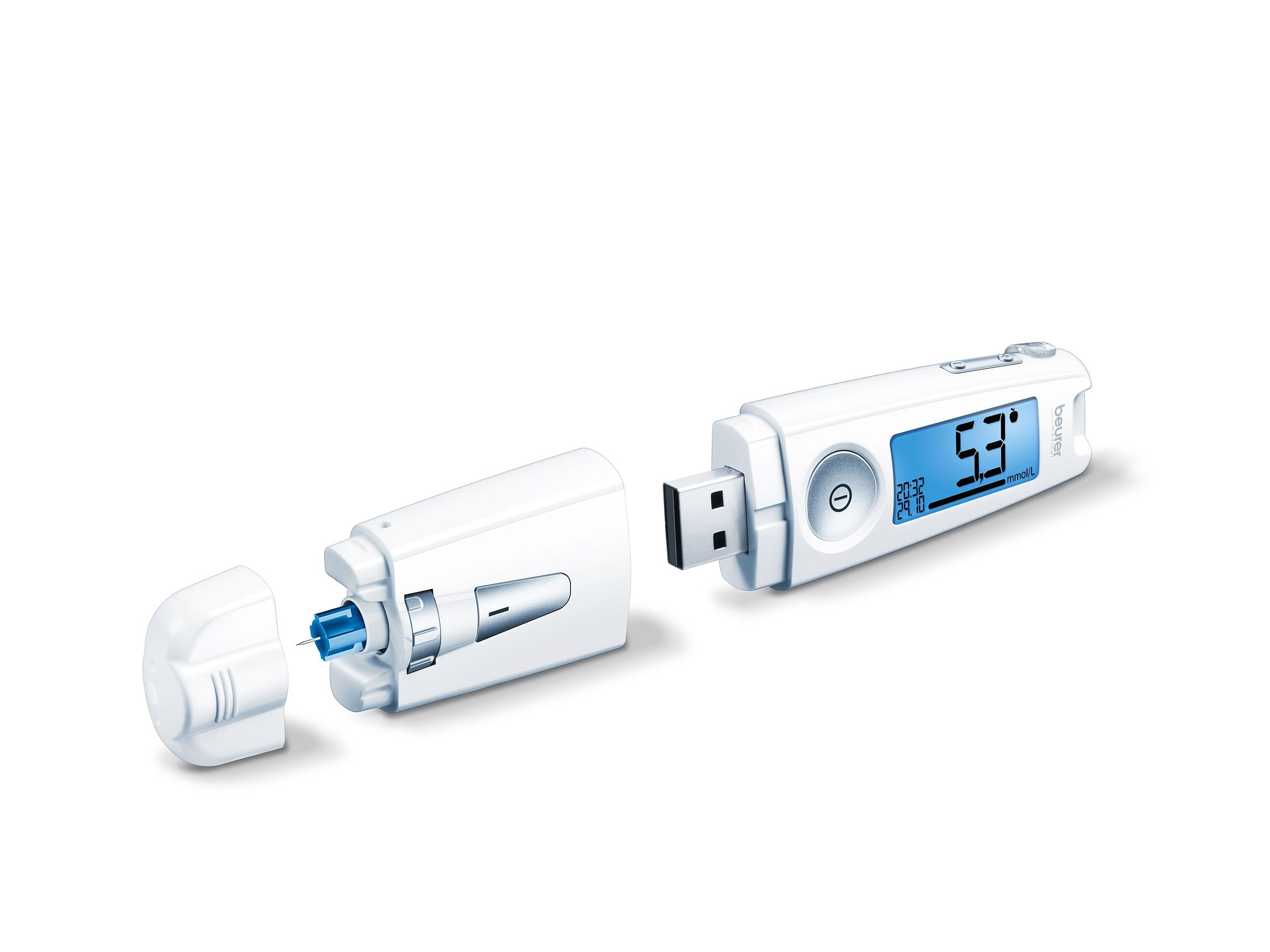 beurer-gl-50-glucometro-starter-set-con-strisce-reattive-lancette-e-diario-glice image 2