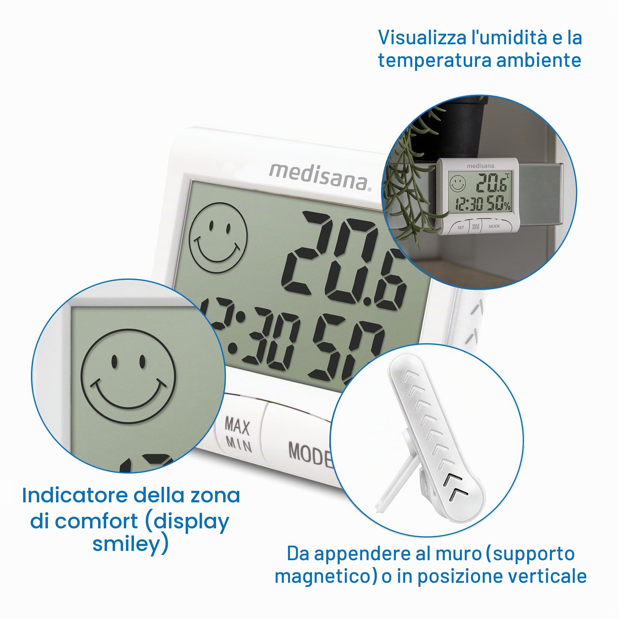 medisana-hg-100-igrometro-digitale-con-termometro-ambiente-indicatore-smiley-com image 4
