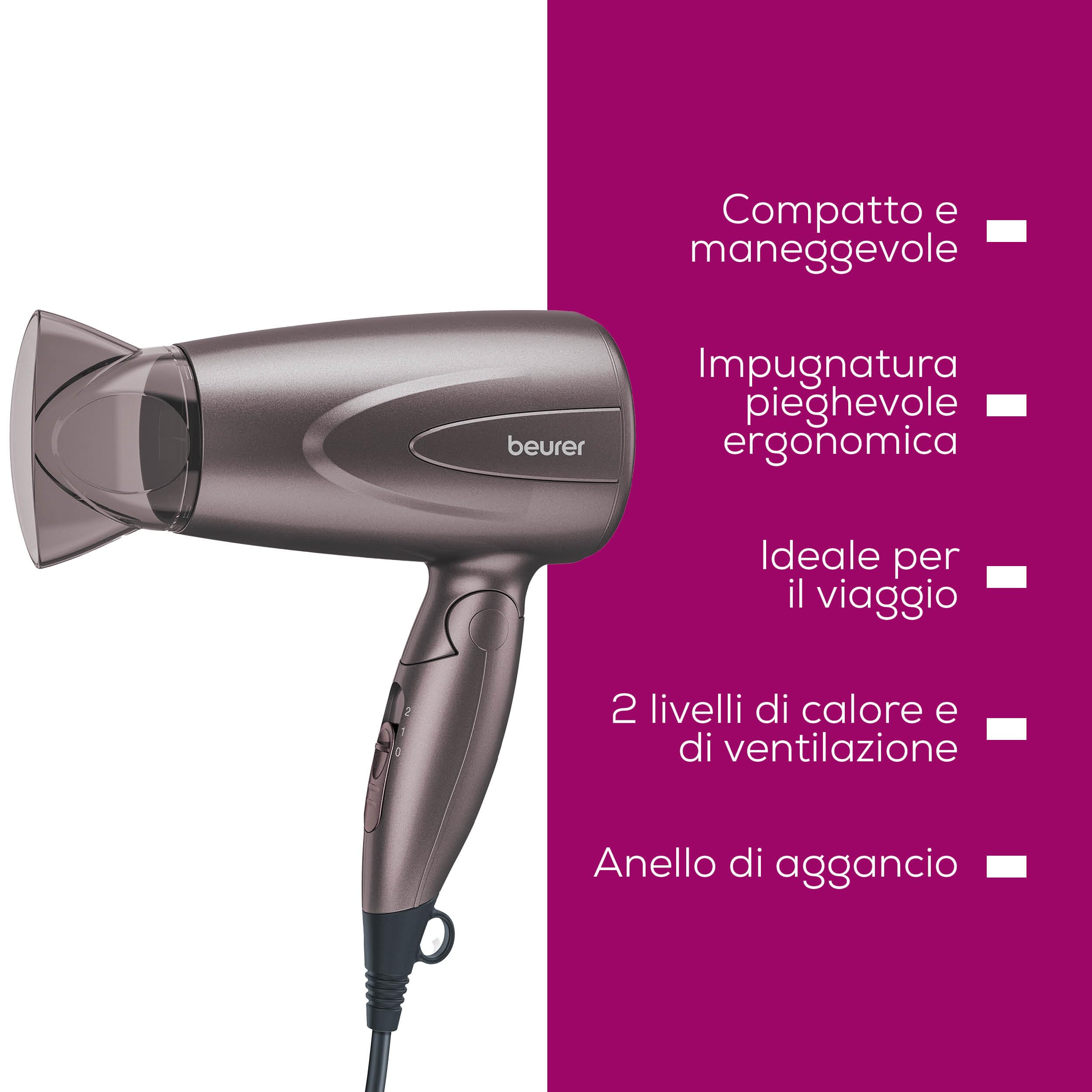 beurer-hc-17-asciugacapelli-compatto-pieghevole-1300-watt-phon-da-viaggio-con-2- image 6