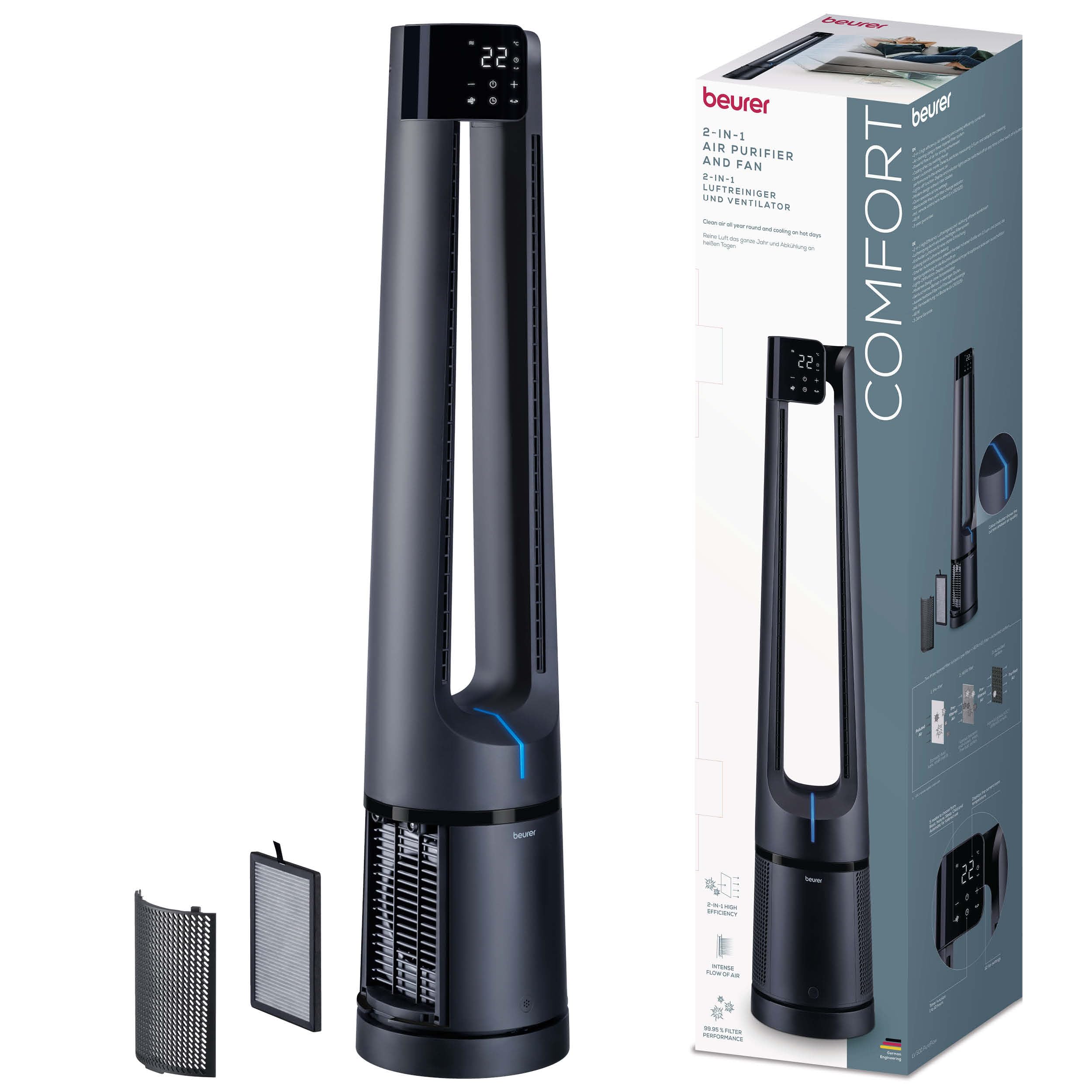 beurer-lv-500-pureflow-ventilatore-e-purificatore-d-aria-2-in-1-con-filtro-hepa- image 1