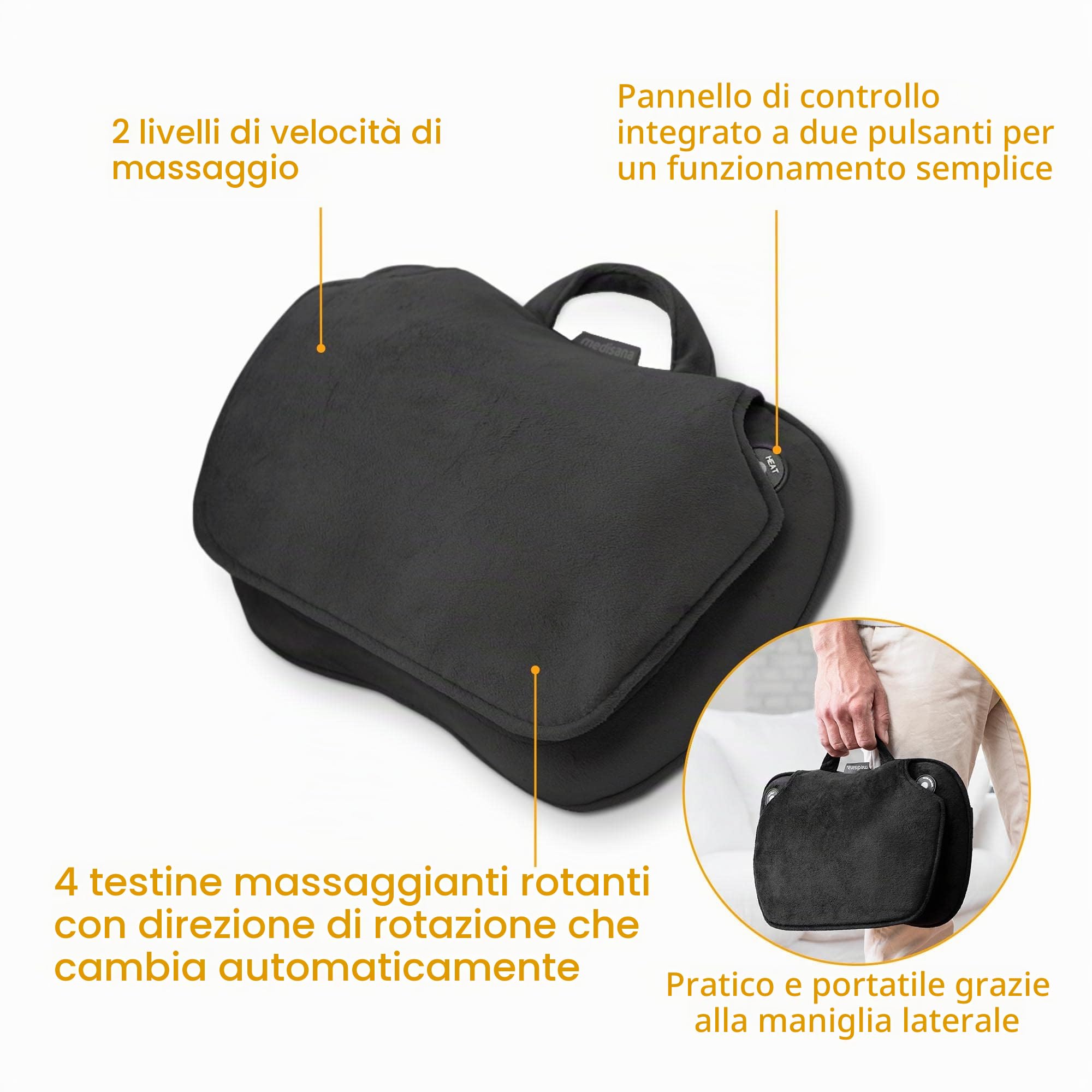 medisana-mc-850-cuscino-per-massaggio-shiatsu-con-funzione-calore-4-teste-rotant image 3