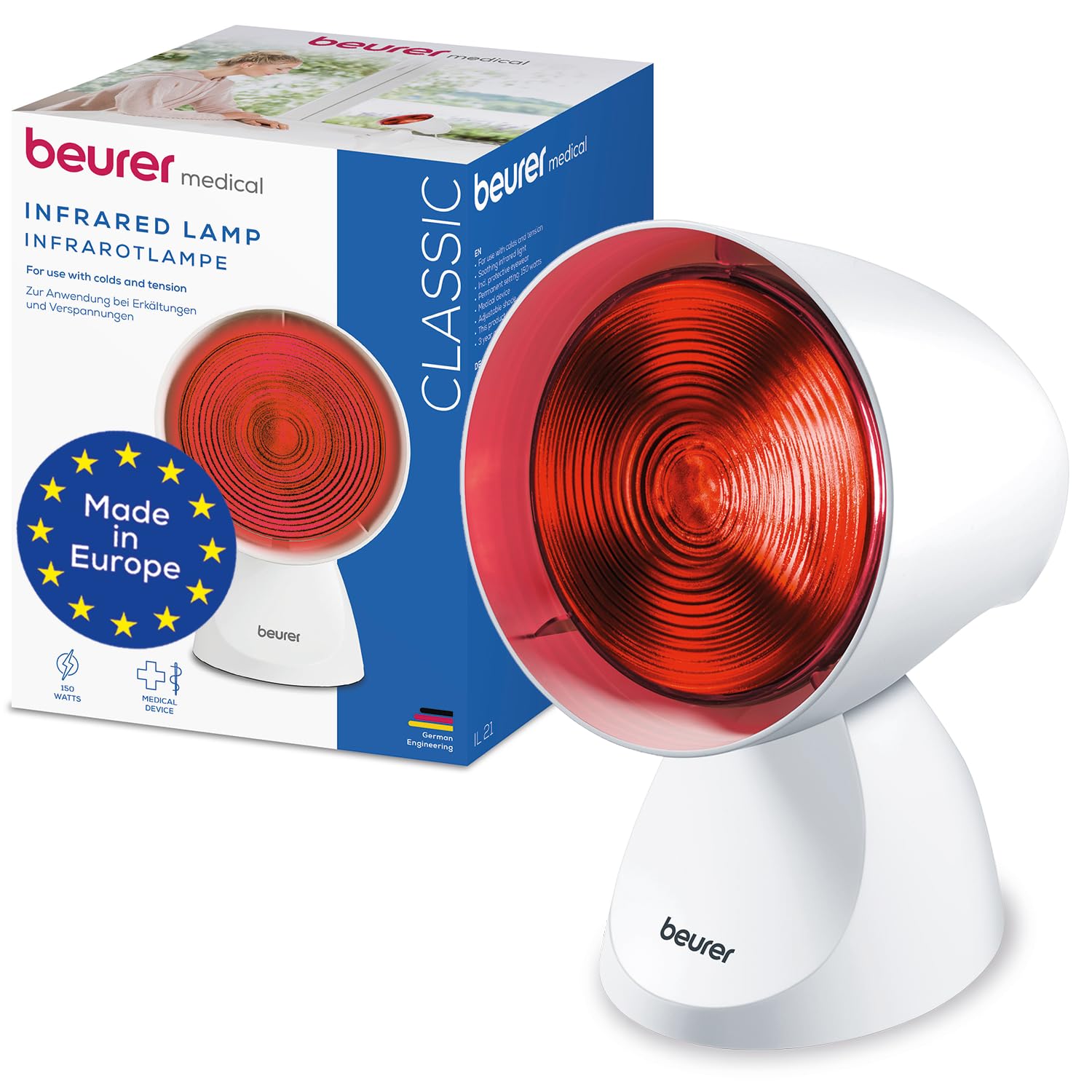 beurer-il-11-lampada-a-infrarossi-100w-per-terapia-del-calore-5-inclinazioni-gri image 8