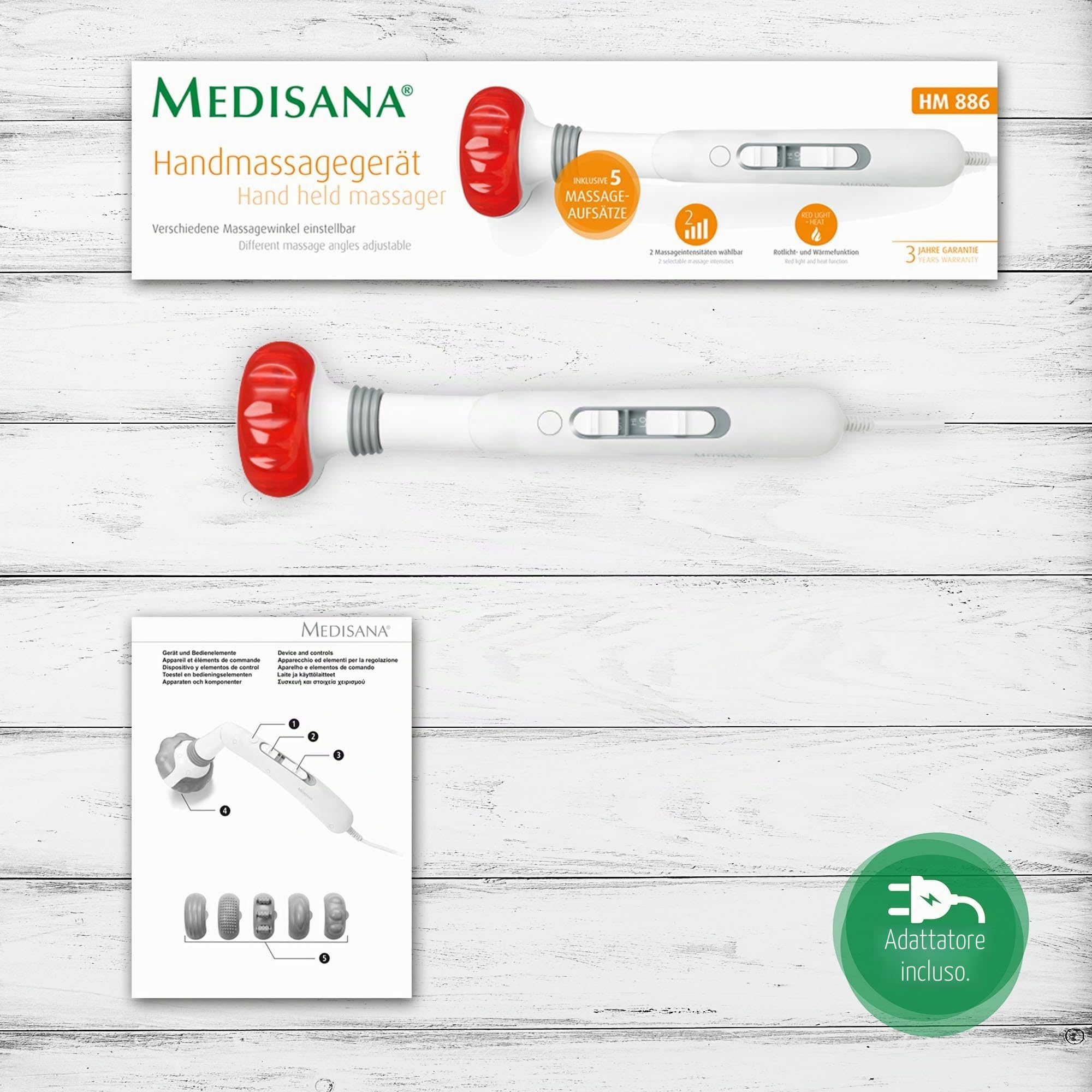medisana-hm-886-massaggiatore-manuale-elettrico-con-funzione-calore-luce-rossa-5 image 6