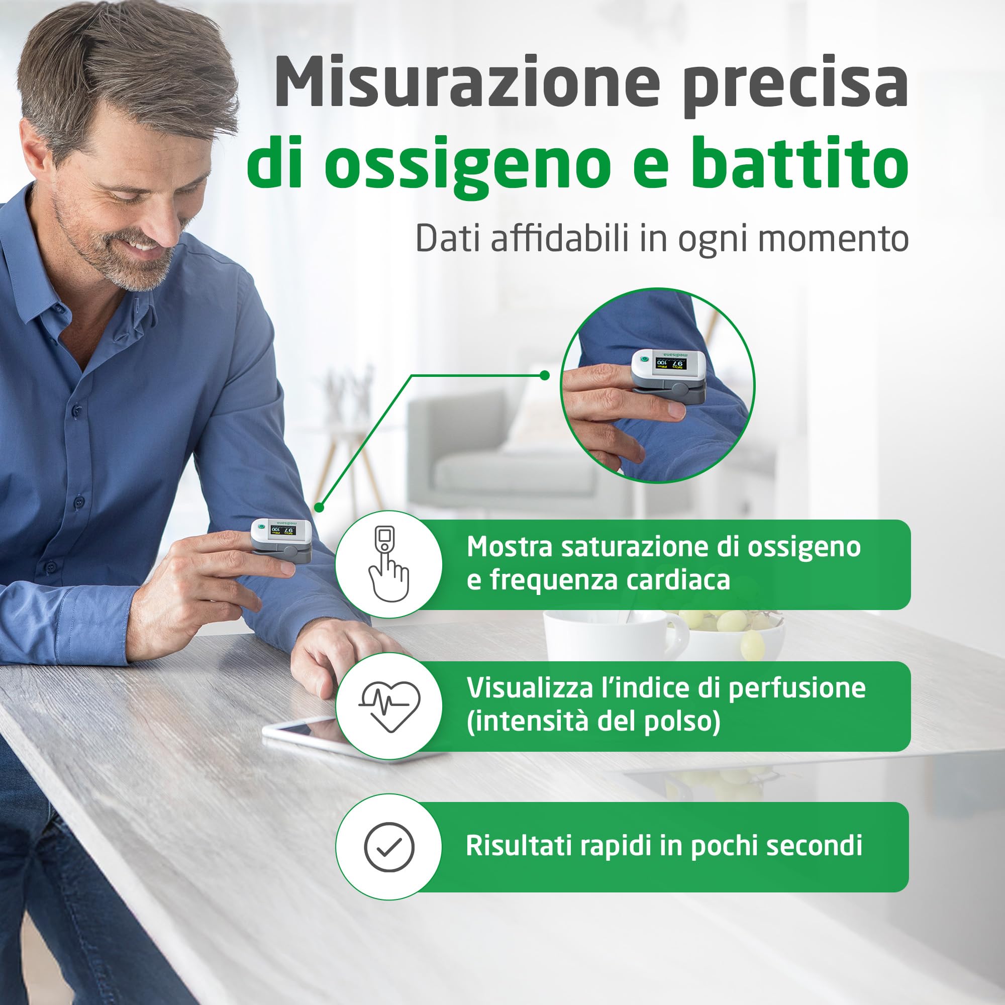 medisana-pm-100-pulsossimetro-da-dito-professionale-con-display-oled-e-controllo image 2