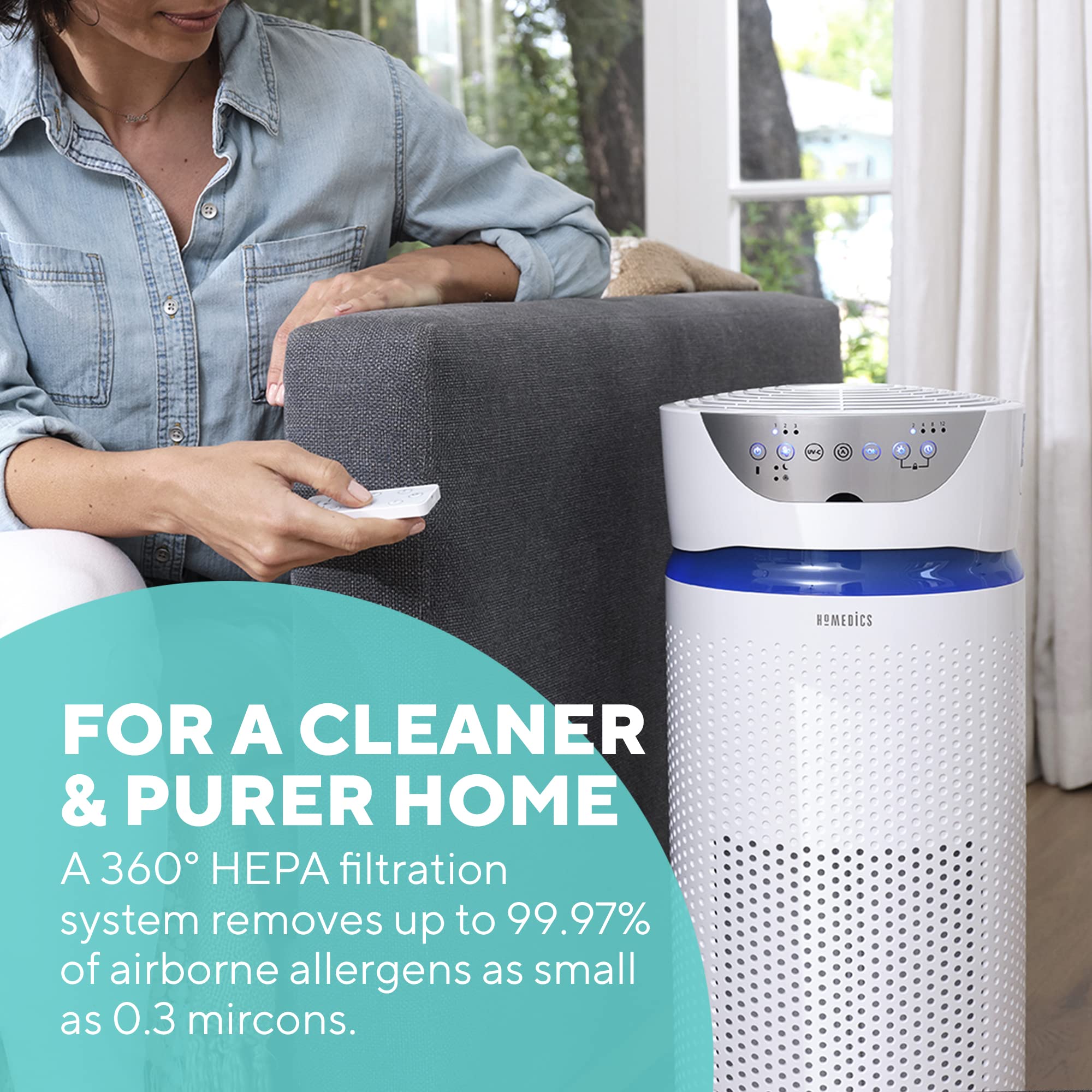 homedics-totalclean-5-in-1-deluxe-ap-t30-purificatore-d-aria-con-vero-filtro-hep image 3