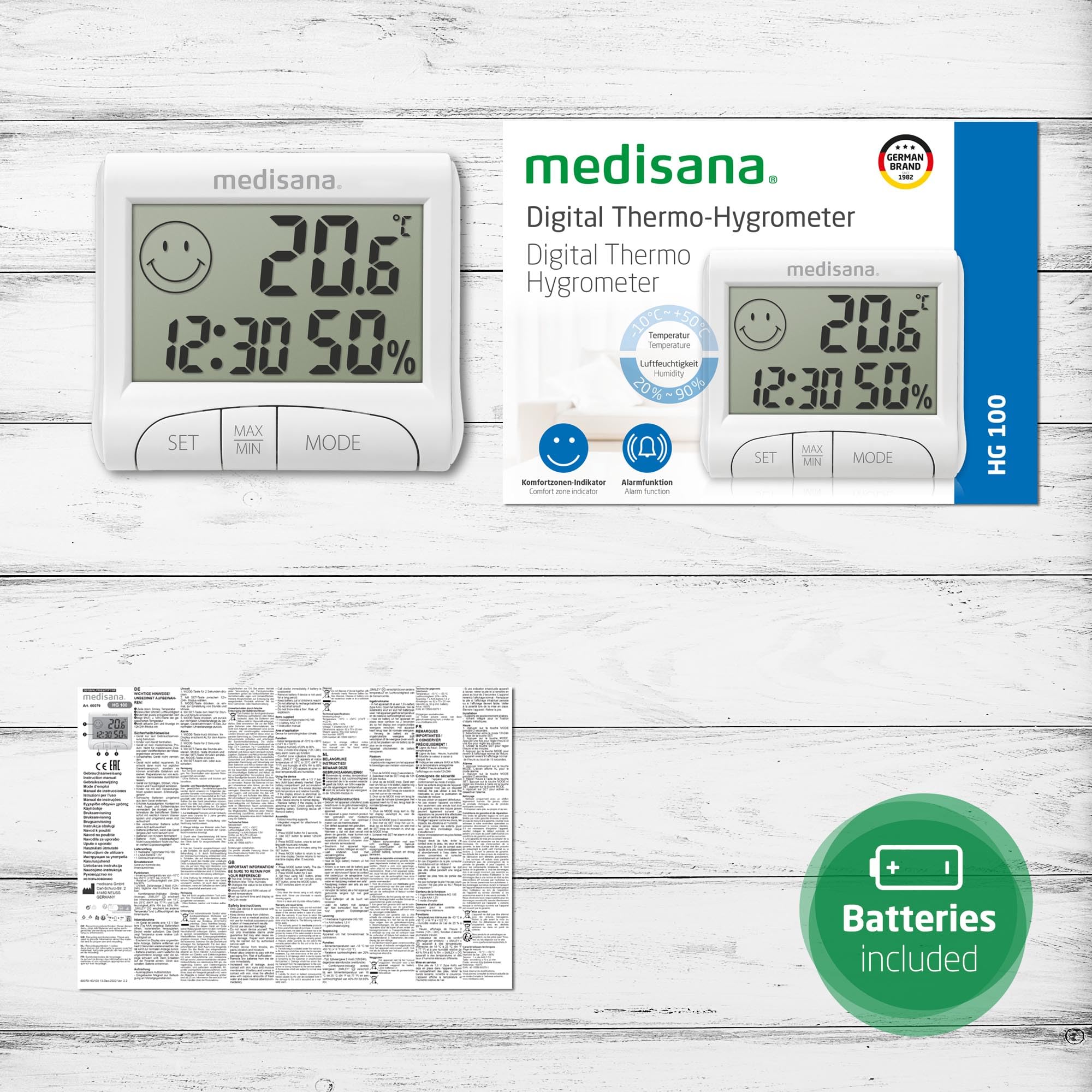 medisana-hg-100-igrometro-digitale-con-termometro-ambiente-indicatore-smiley-com image 6
