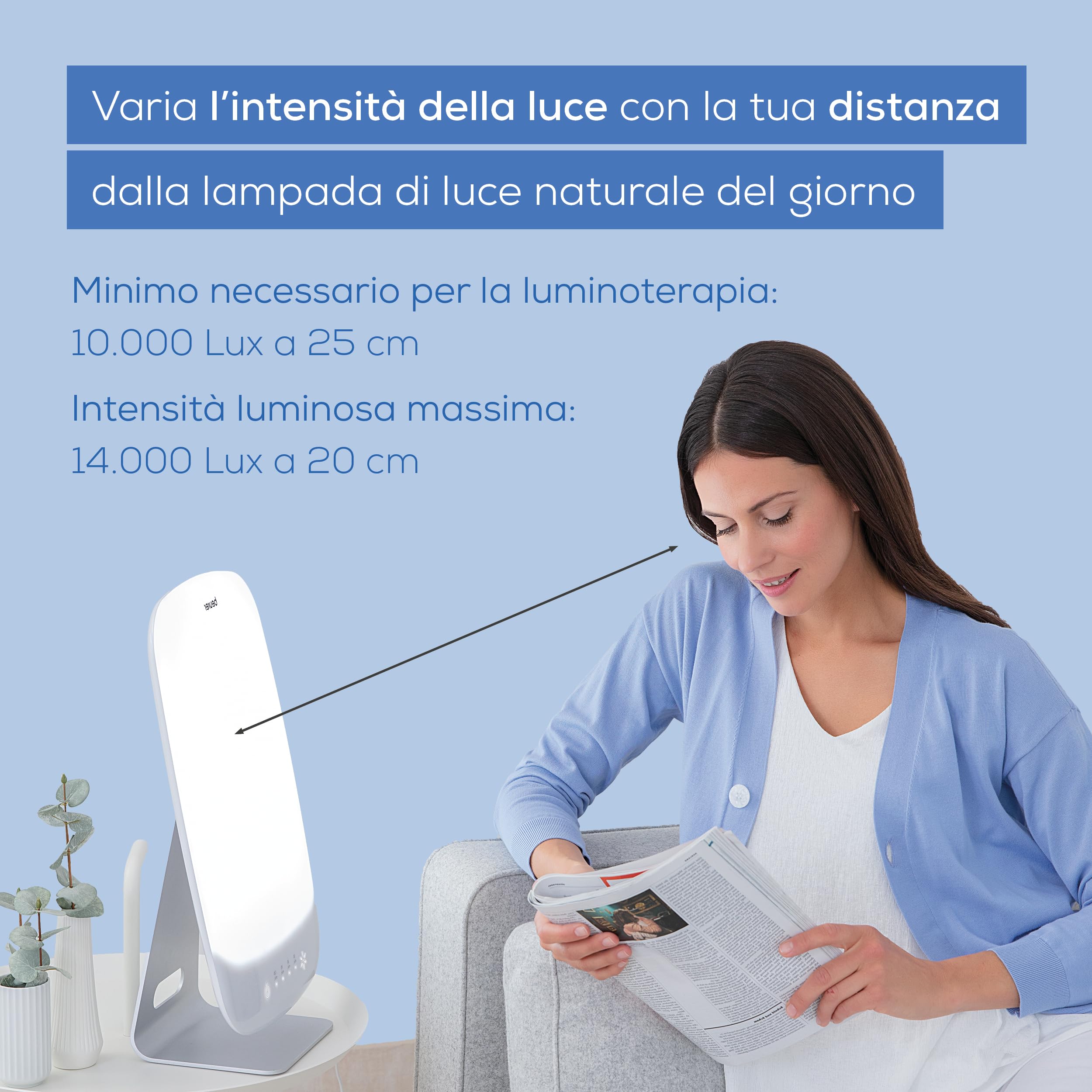 beurer-tl-95-lampada-sad-per-luce-giornaliera-14-000-lux-led-sunlike-dimmer-6-li image 6