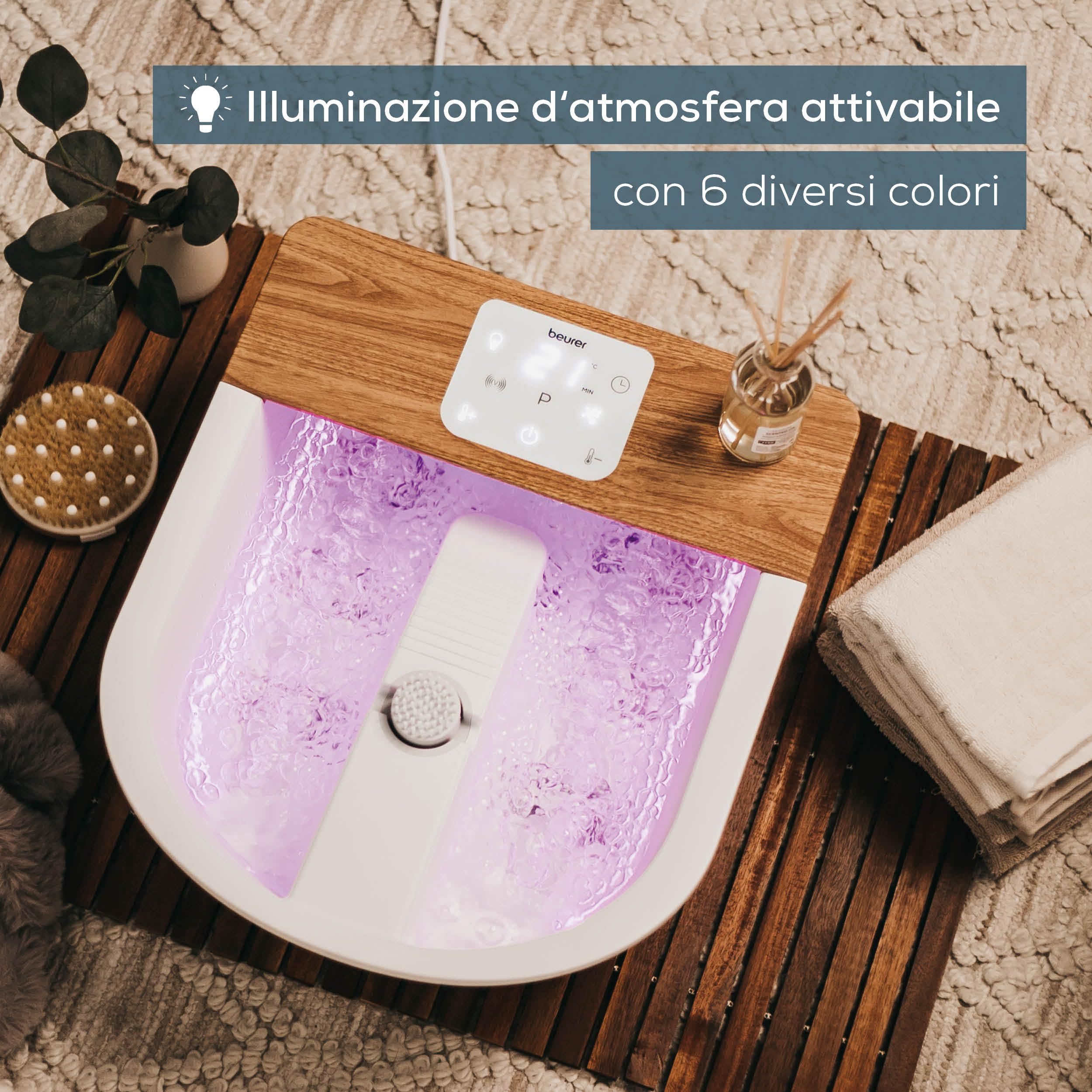 beurer-fb-65-idromassaggiatore-plantare-wellness-con-riscaldamento-acqua-illumin image 5