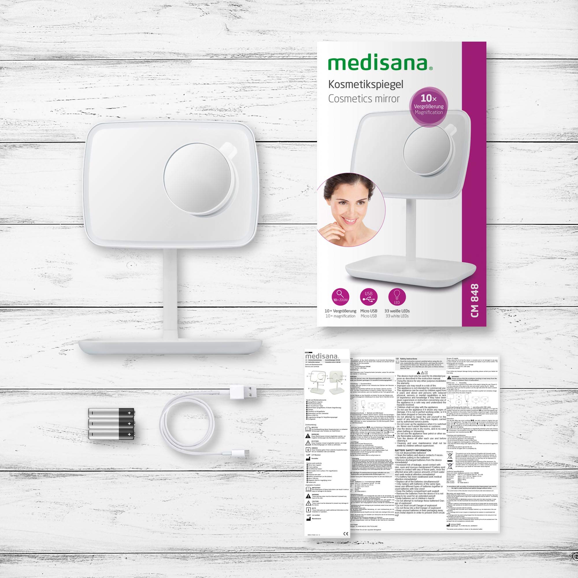 medisana-cm-848-specchio-cosmetico-a-led-illuminazione-dimmerabile-a-33-led-zoom image 7