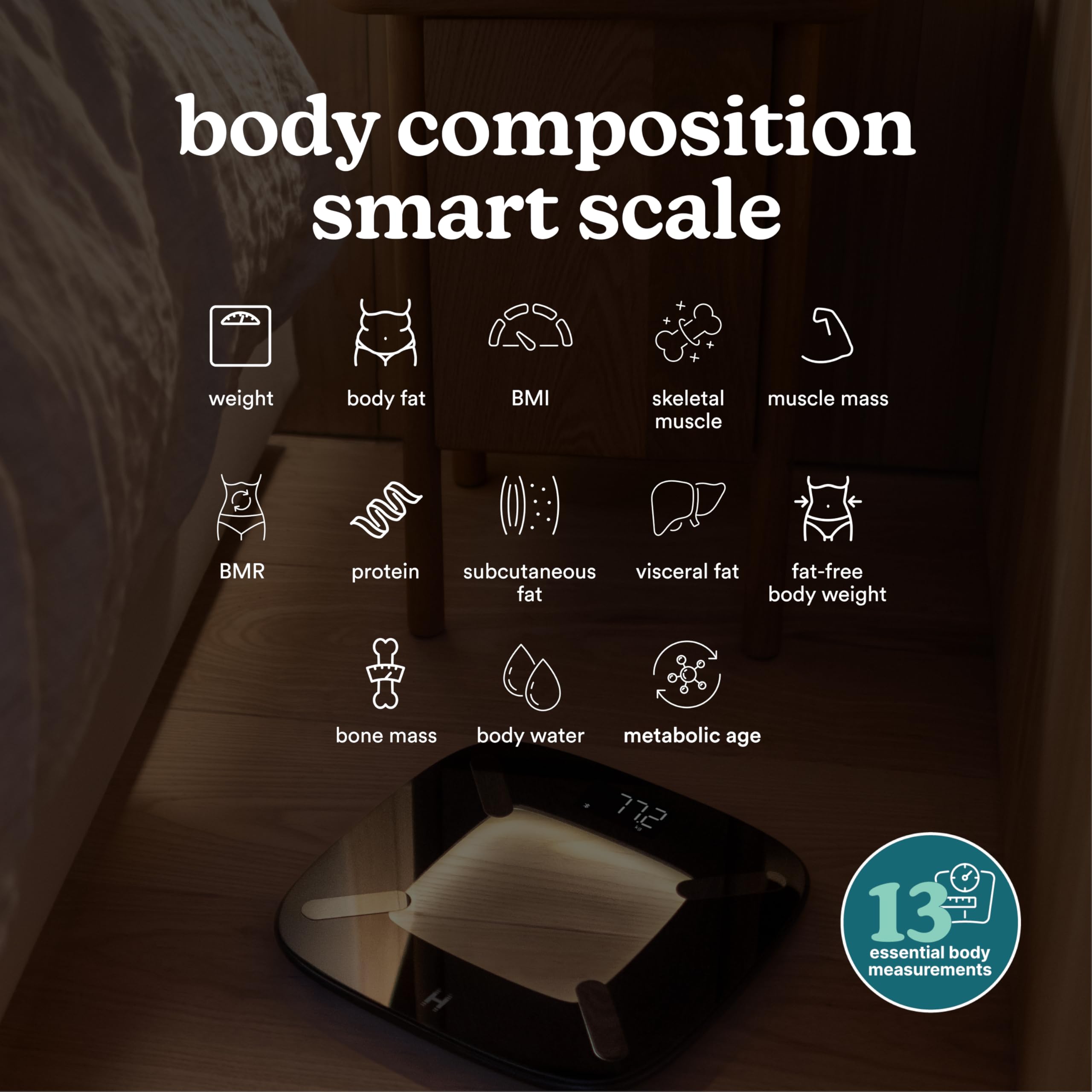 homedics-glo-body-analyser-bilancia-pesapersone-smart-con-app-13-parametri-corpo image 6