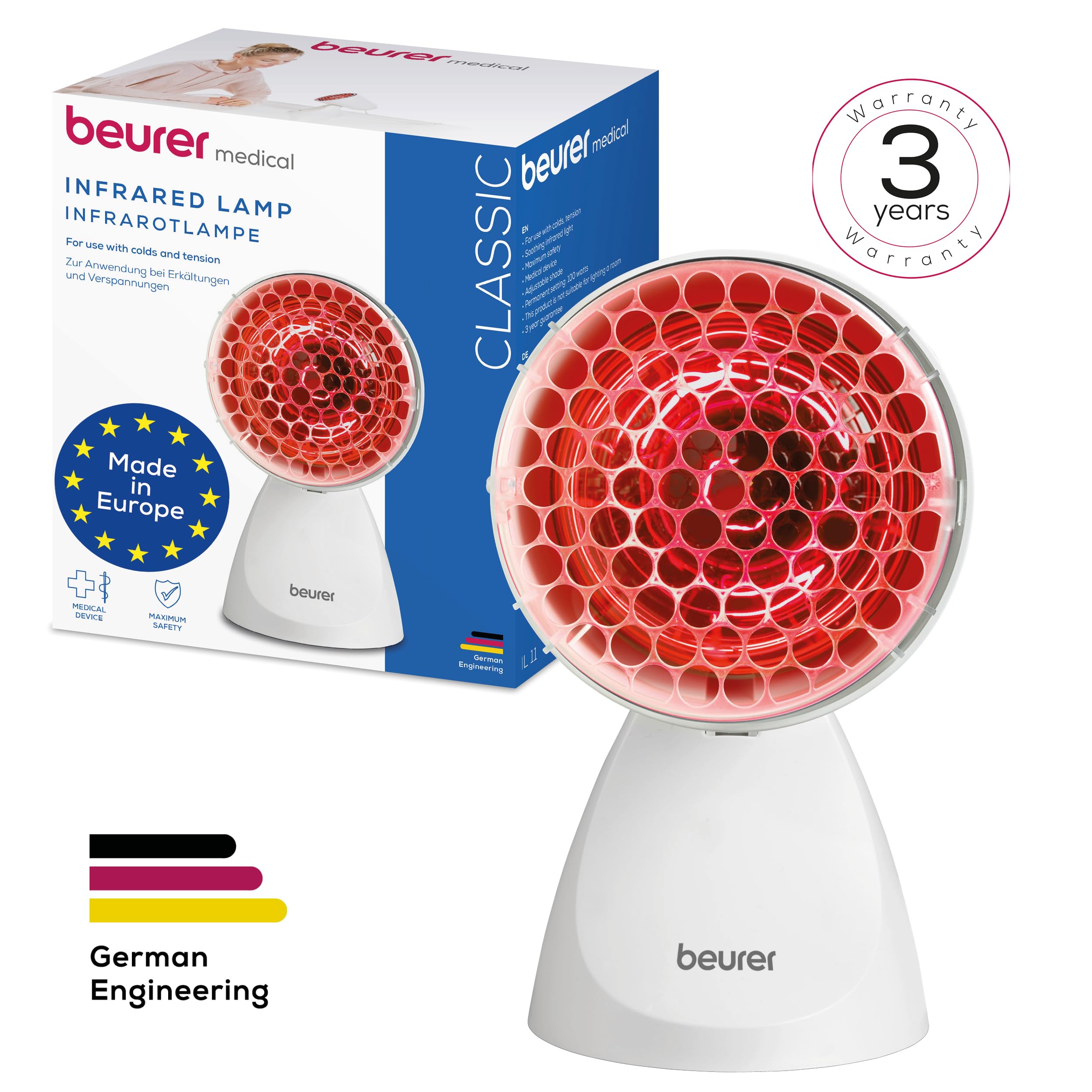 beurer-il-11-lampada-a-infrarossi-100w-per-terapia-del-calore-5-inclinazioni-gri image 5