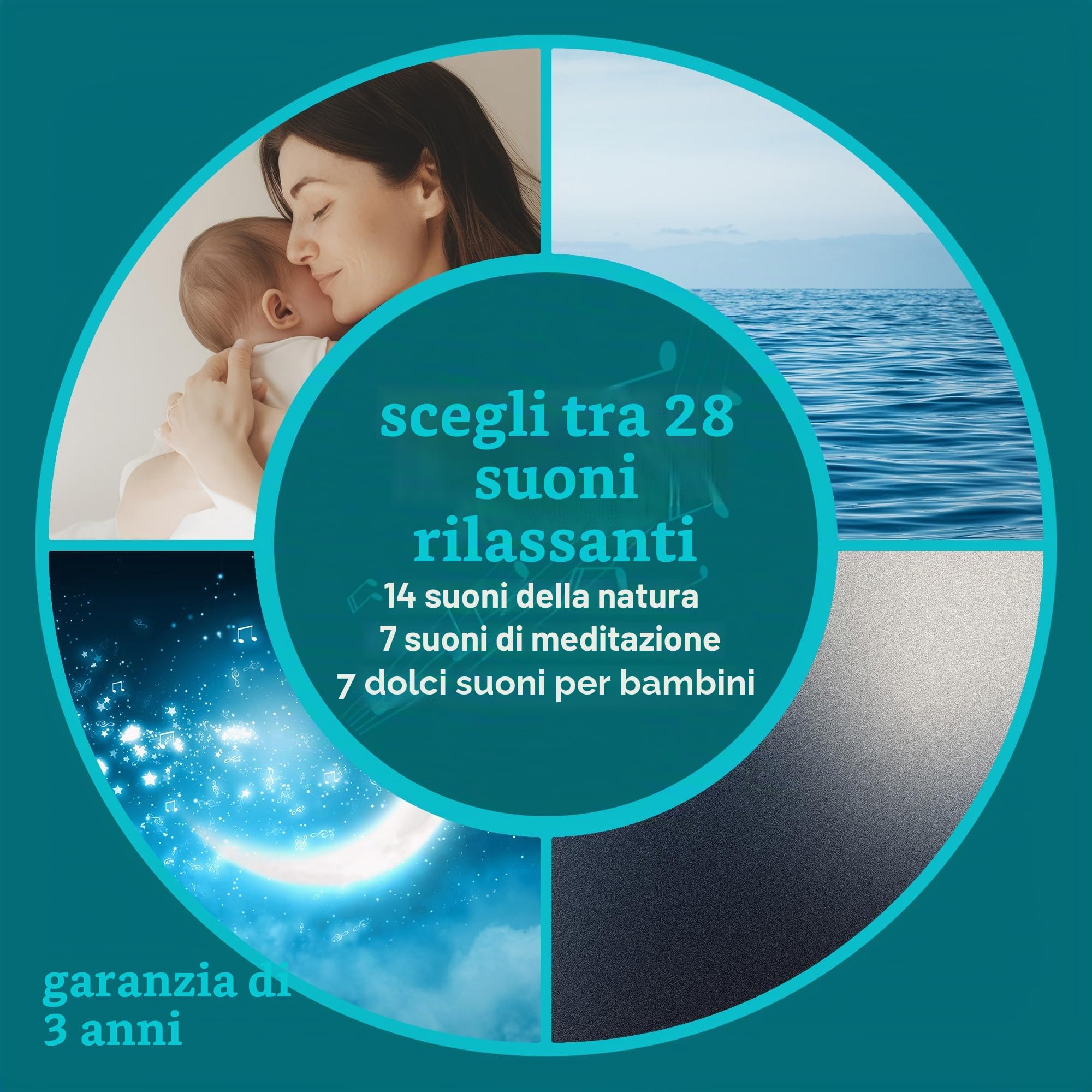 homedics-soundsleep-aura-macchina-del-rumore-bianco-ricaricabile-con-luce-nottur image 2