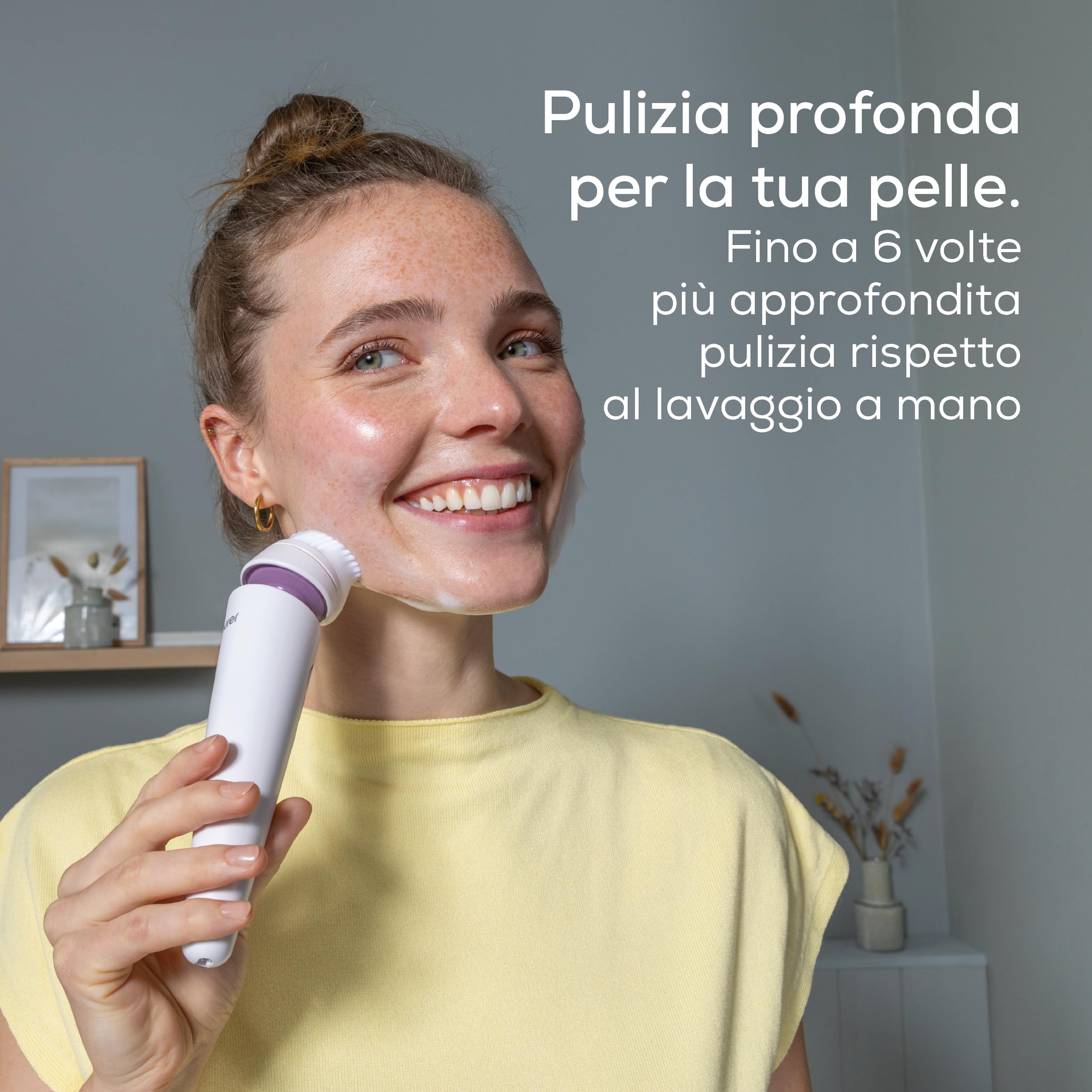 beurer-fc-95-spazzola-viso-elettrica-ricaricabile-impermeabile-ipx7-con-4-testin image 2