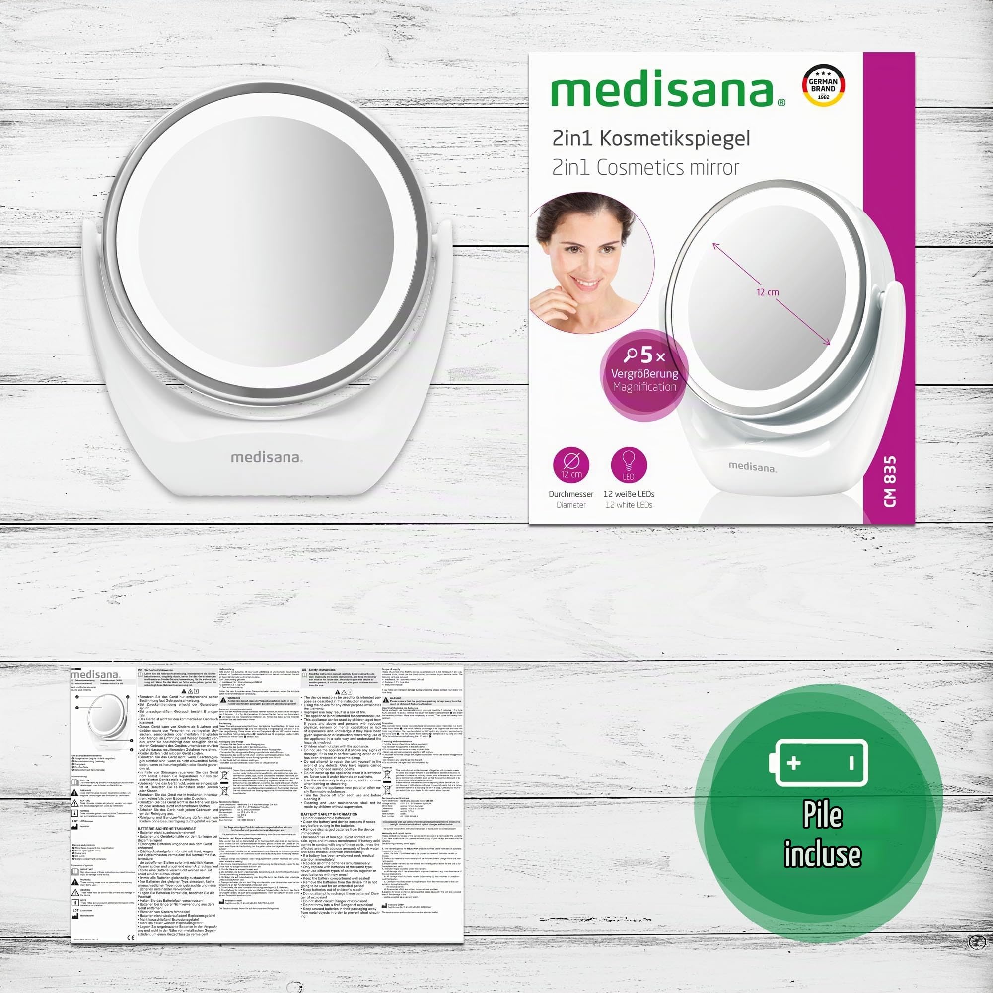 medisana-cm-835-specchio-cosmetico-led-2in1-specchio-per-trucco-con-ingrandiment image 6