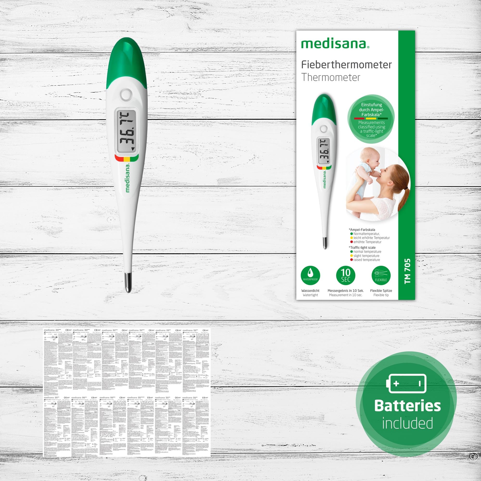 medisana-tm-705-termometro-clinico-digitale-con-allarme-febbre-impermeabile-misu image 6