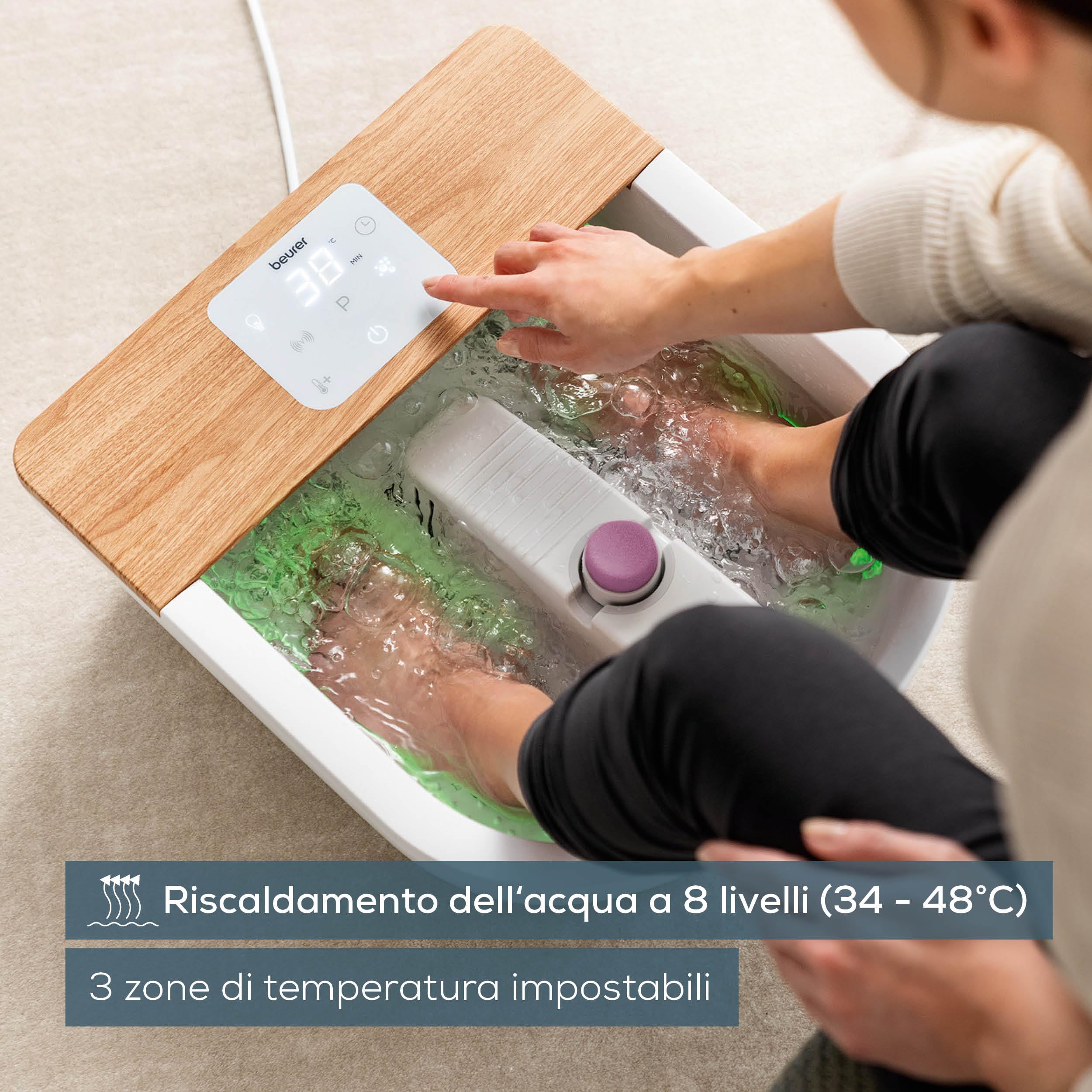 beurer-fb-65-idromassaggiatore-plantare-wellness-con-riscaldamento-acqua-illumin image 4